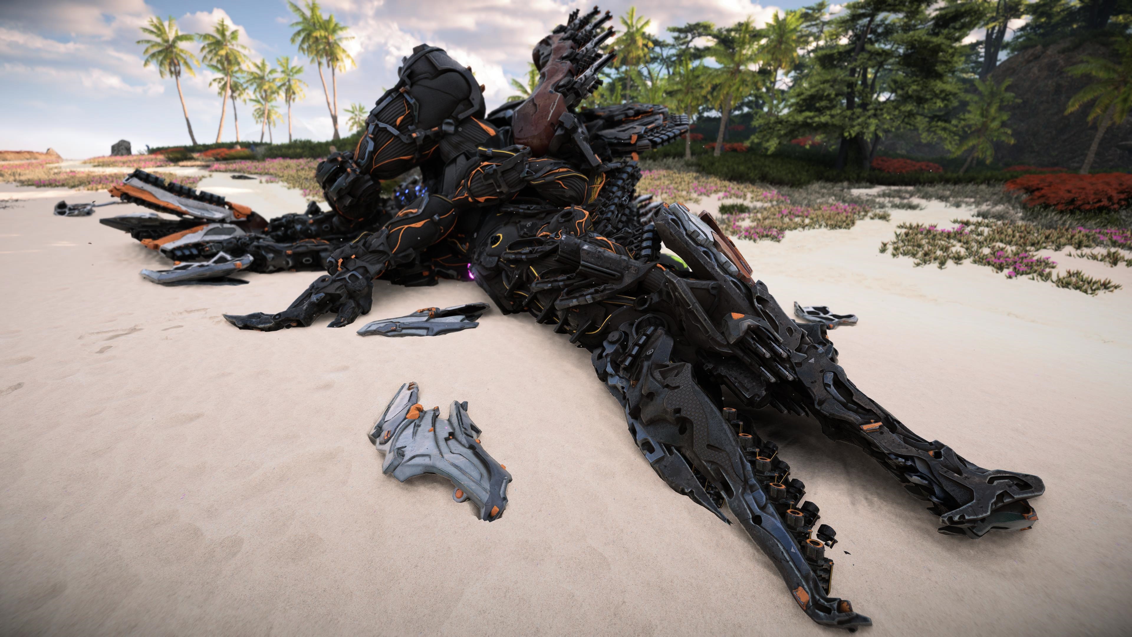 Horizon Forbidden West 4K robot on a beach HD Wallpaper