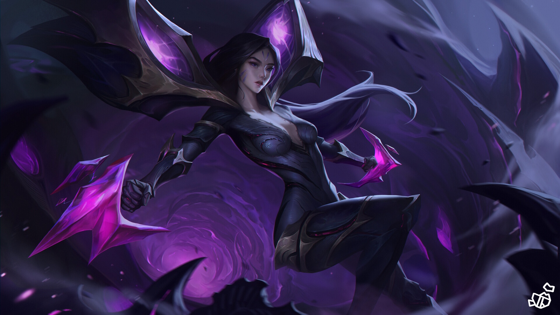 Kai'Sa from League of Legends with purple energy HD Wallpaper