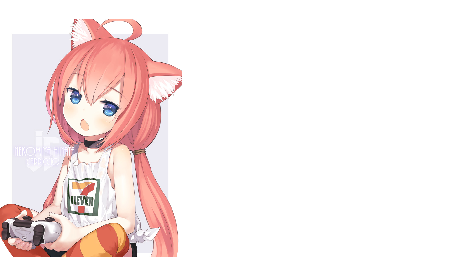 Nekomiya Hinata playing video games with a controller HD Wallpaper