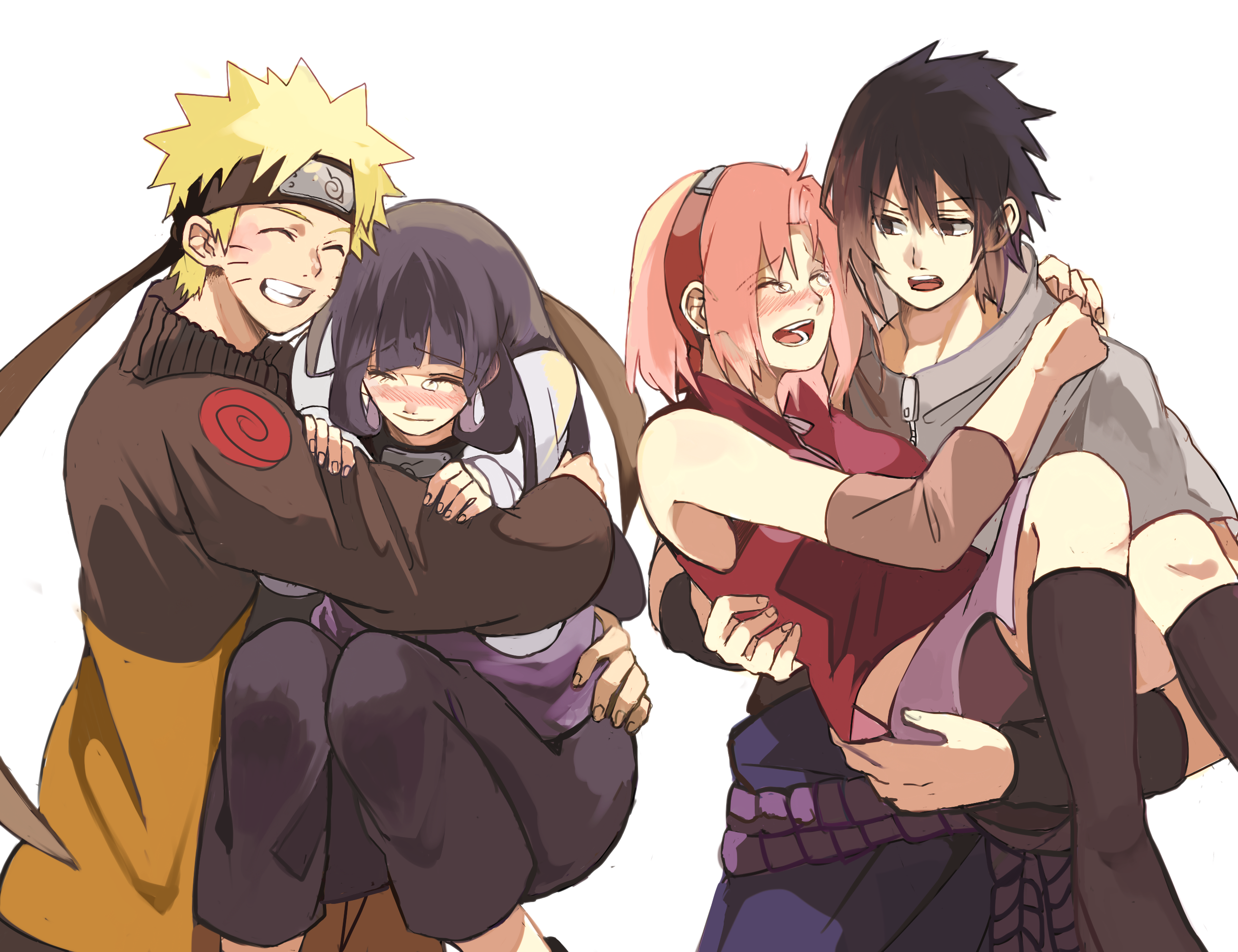 Naruto, Hinata, Sasuke, and Sakura HD Wallpaper