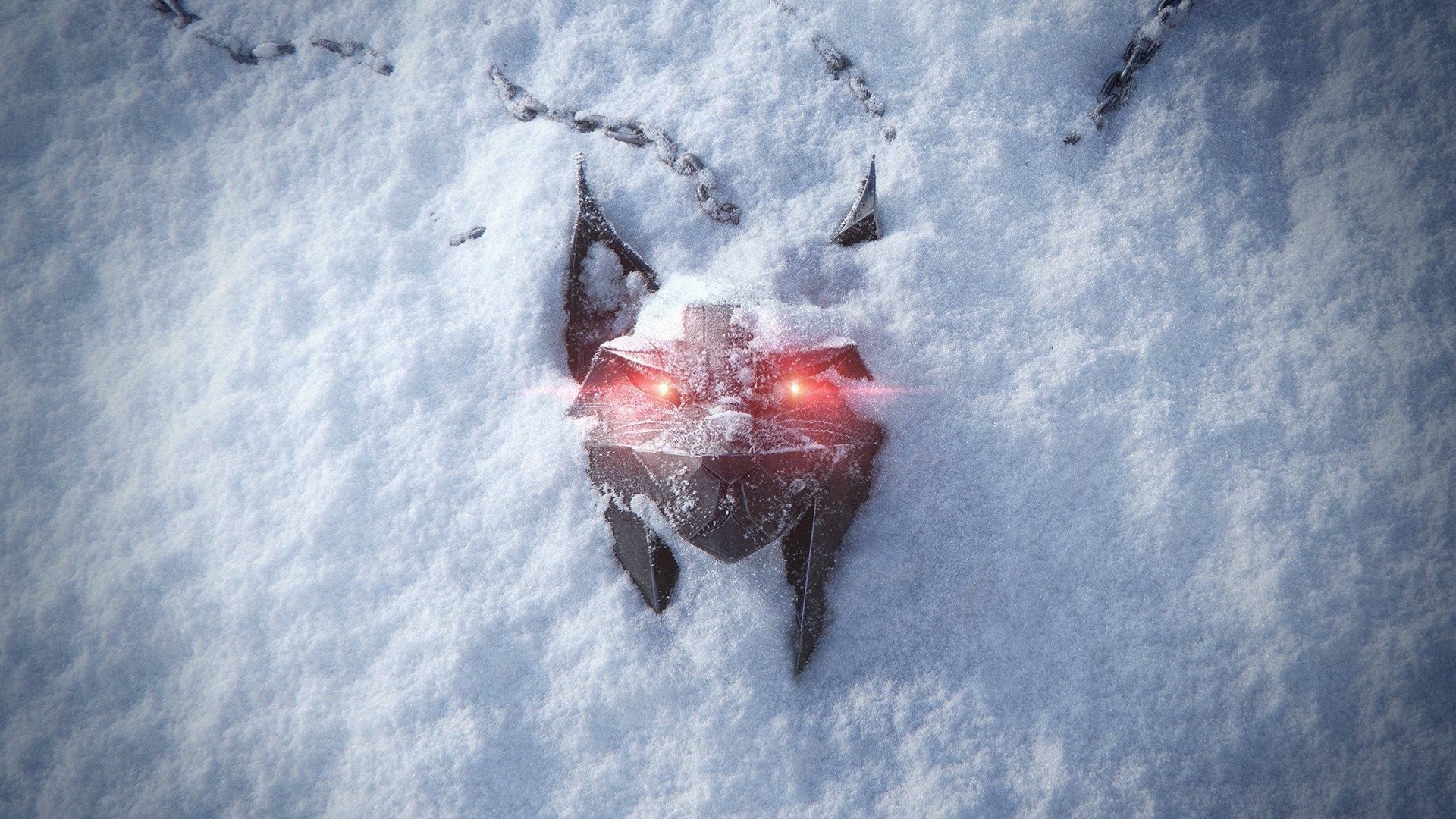 The Witcher Wolf Medallion in Snow HD Wallpaper