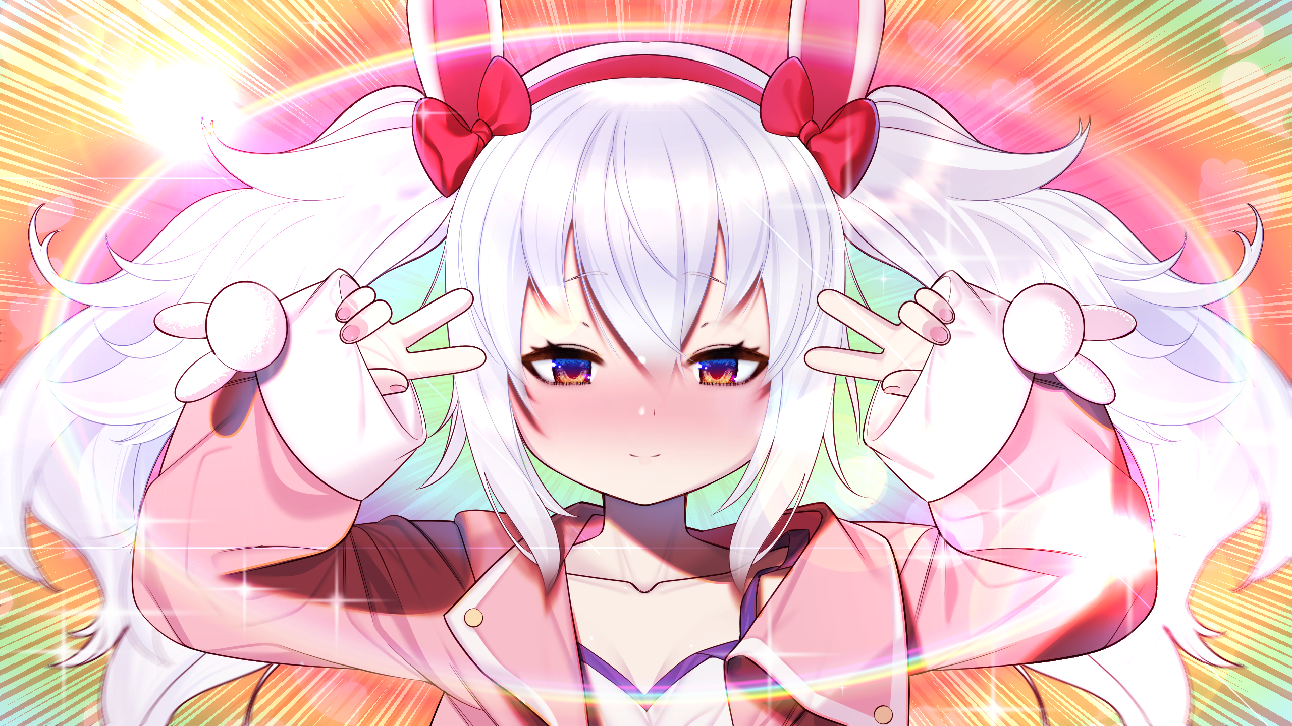 Laffey from Azur Lane making peace signs HD Wallpaper