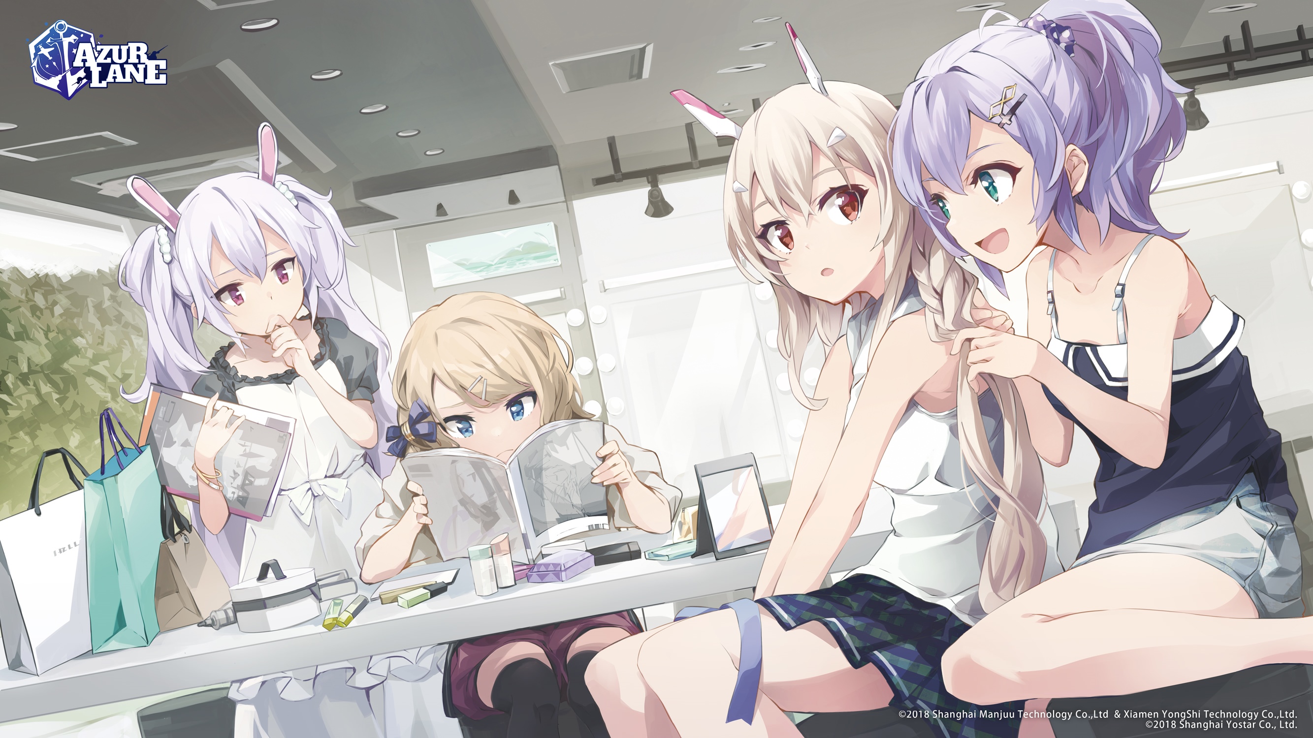 Azur Lane characters preparing for an event HD Wallpaper