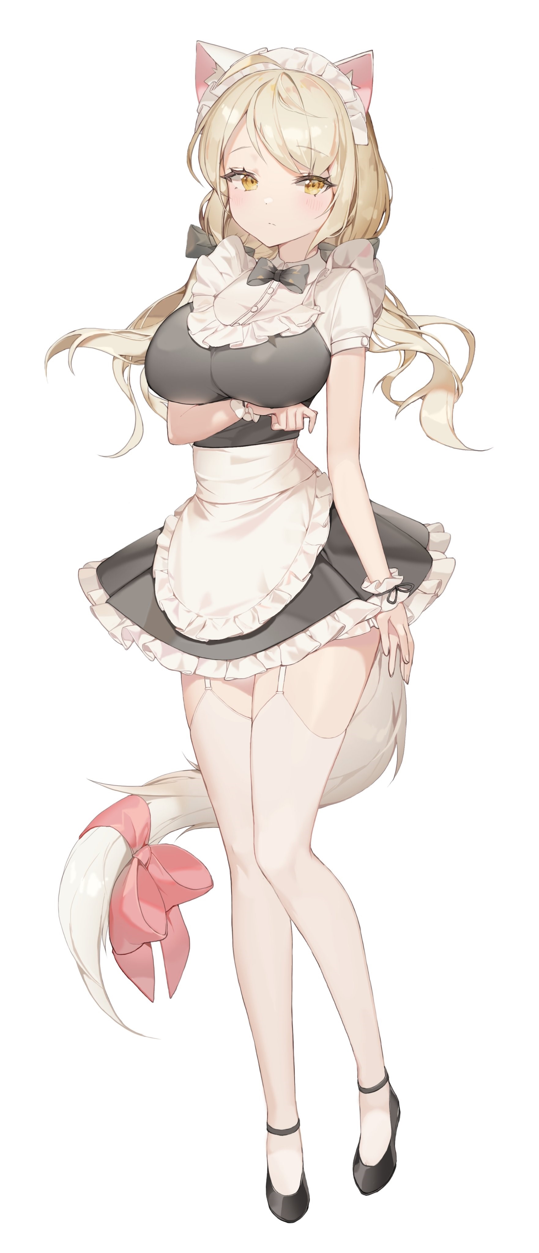 Chyo as a fox girl in a maid outfit HD Phone Wallpaper