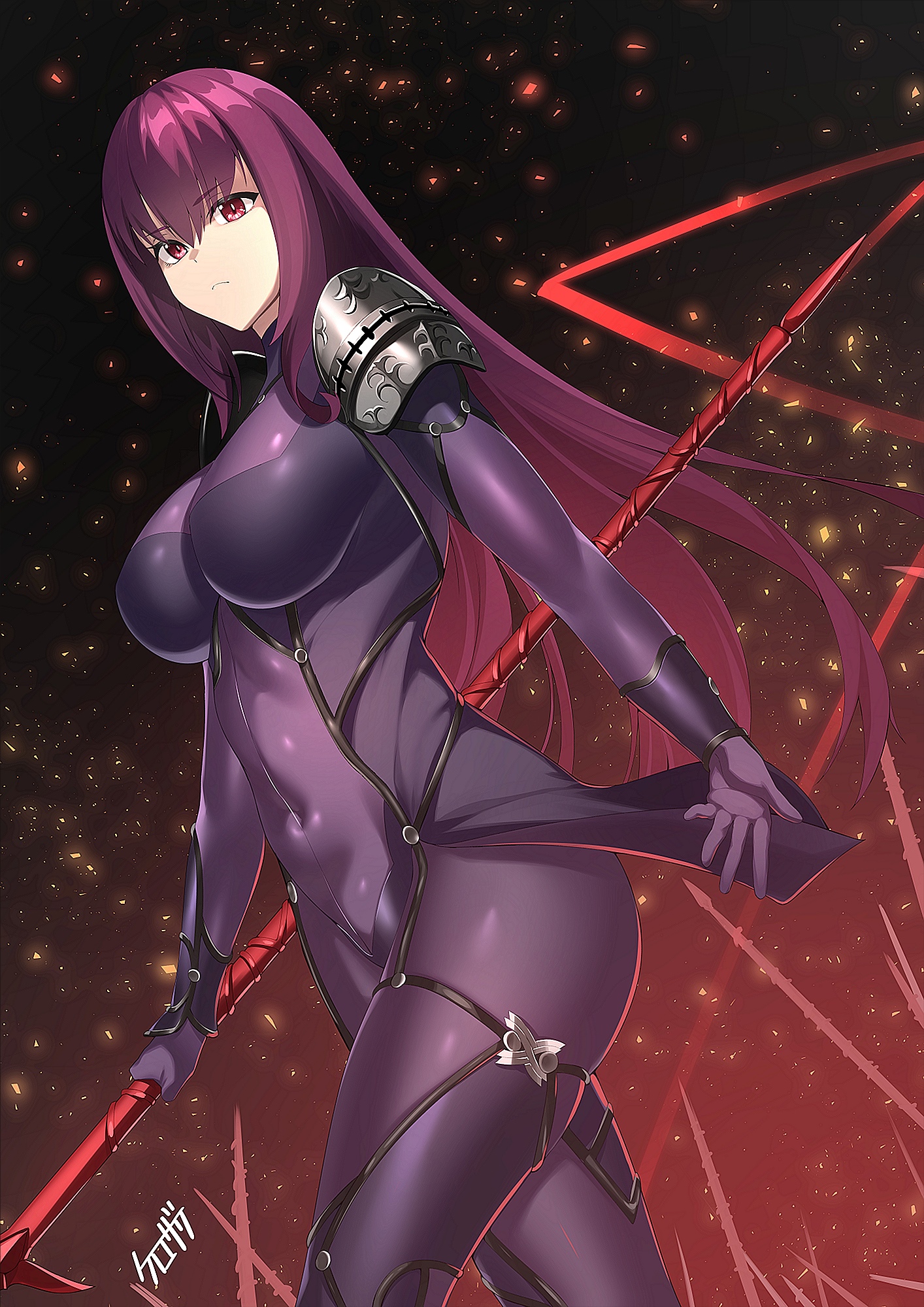 Scathach Skadi from Fate/Grand Order fan art HD Phone Wallpaper