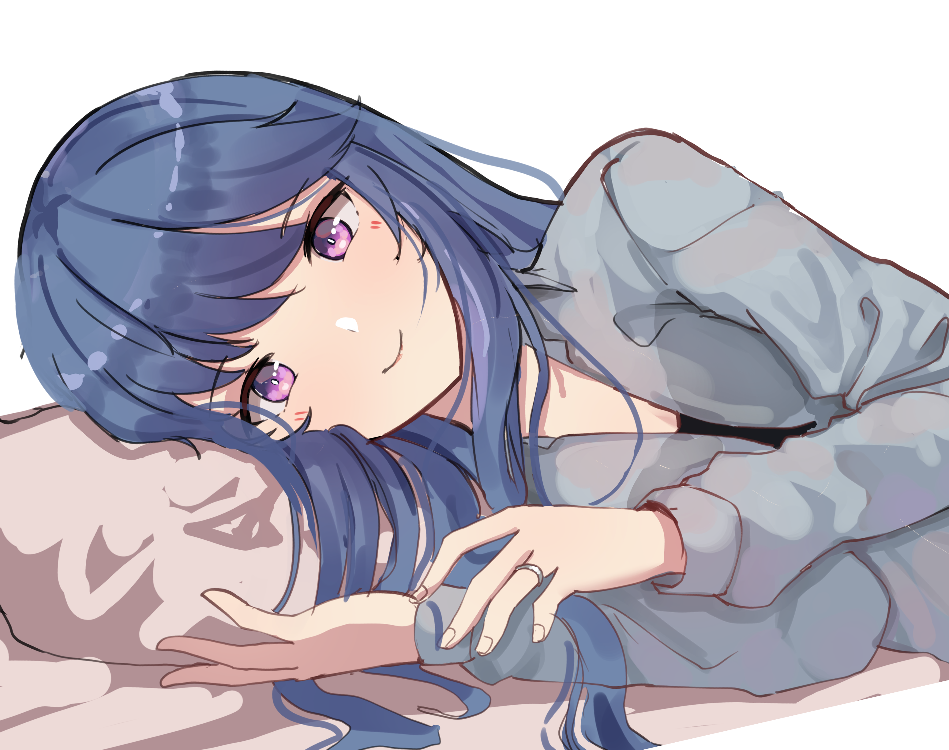 Rin Shima from Yuru Camp lying on a pillow HD Wallpaper