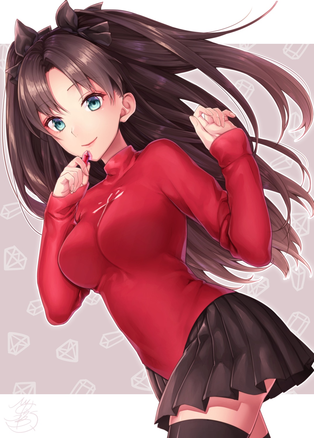 Tohsaka Rin from Fate/Stay Night fan art HD Phone Wallpaper