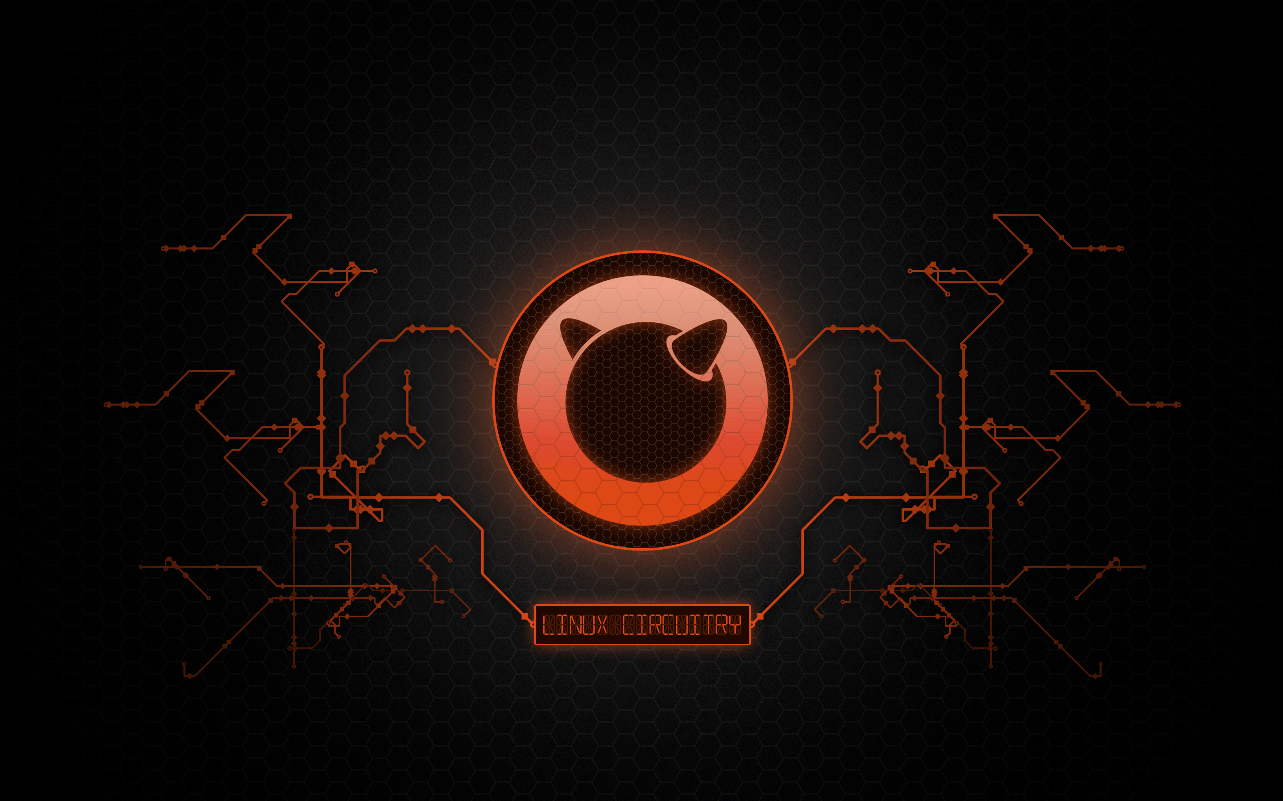 FreeBSD logo with circuitry and honeycomb pattern HD Wallpaper
