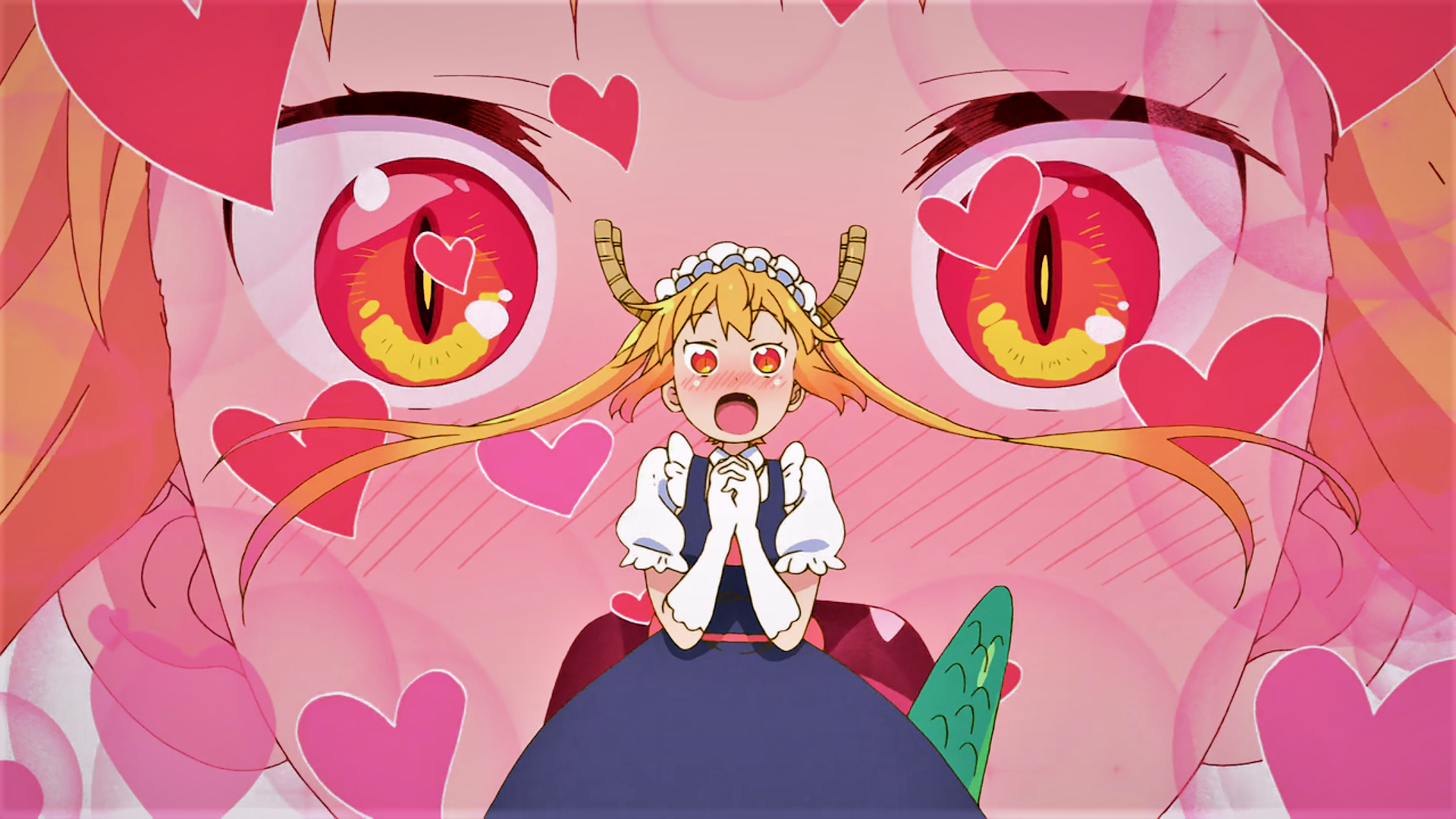 Tohru from Kobayashi-san Chi no Maid Dragon with hearts HD Wallpaper