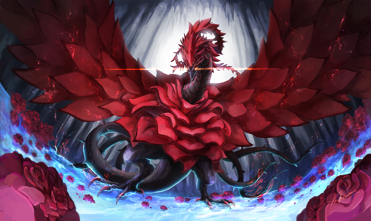 Black Rose Dragon Yu-Gi-Oh! Fan Art HD Wallpaper