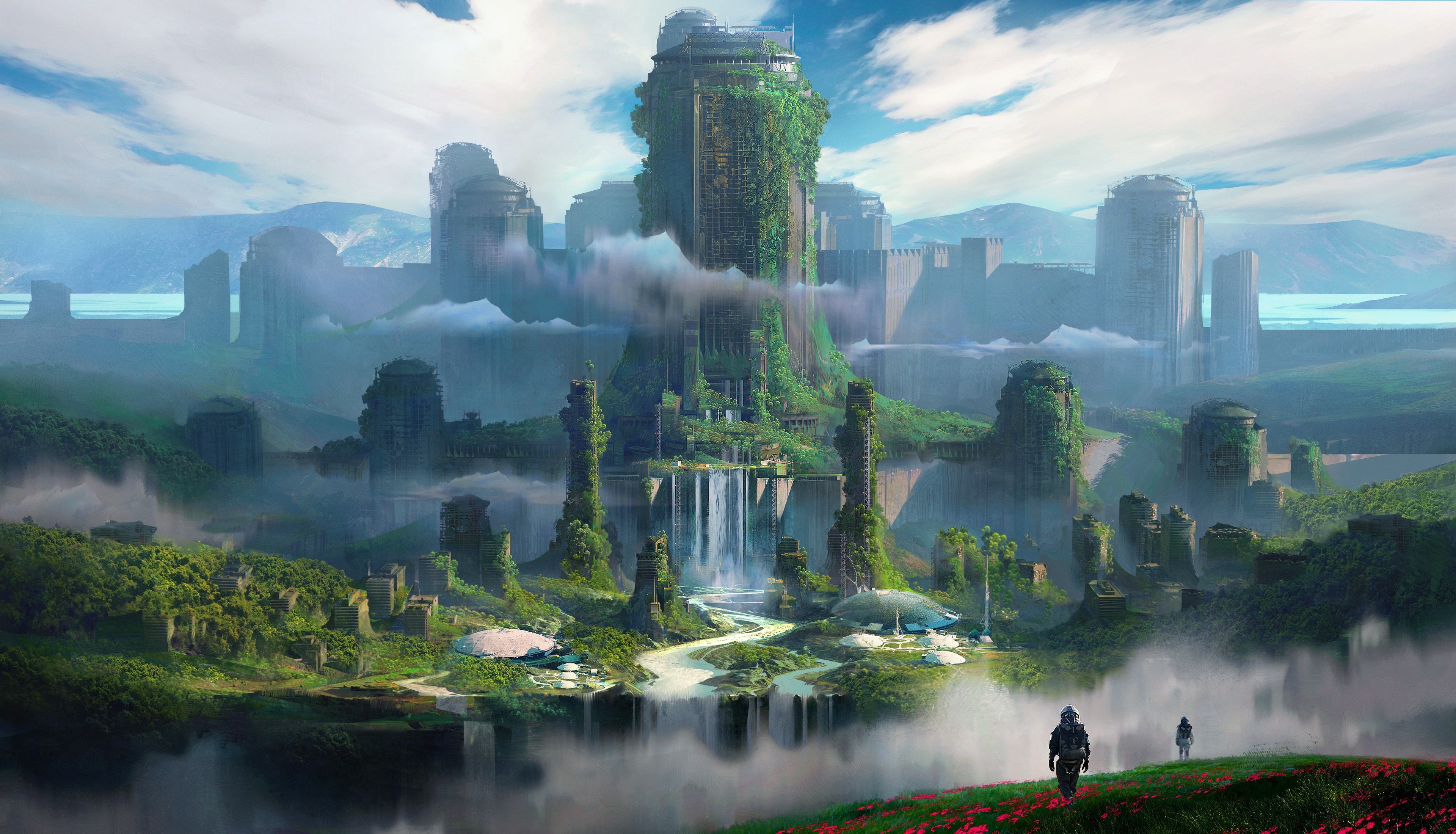 4K Futuristic City Landscape HD Wallpaper
