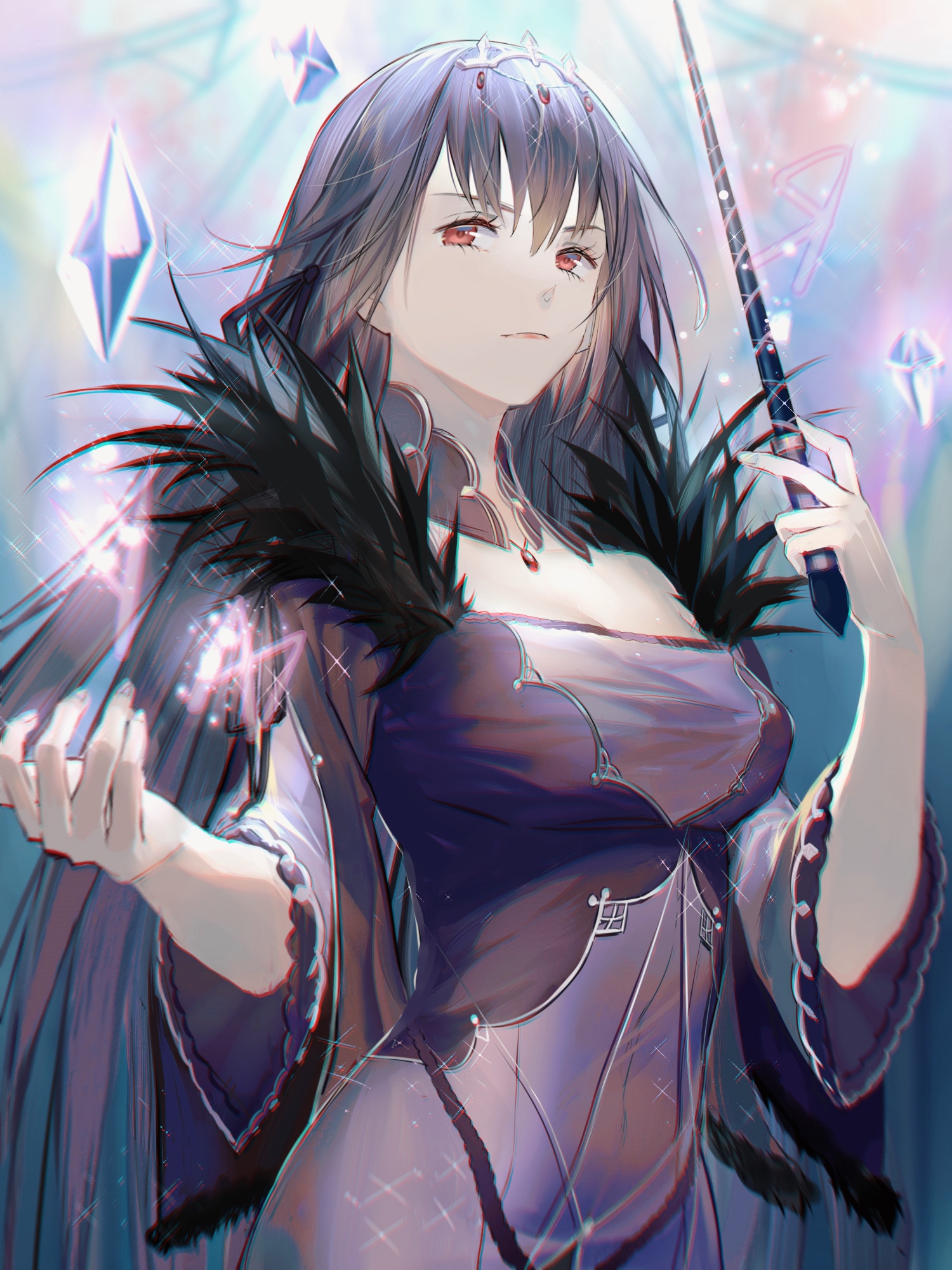 Scathach Skadi from Fate/Grand Order with magic wand HD Phone Wallpaper