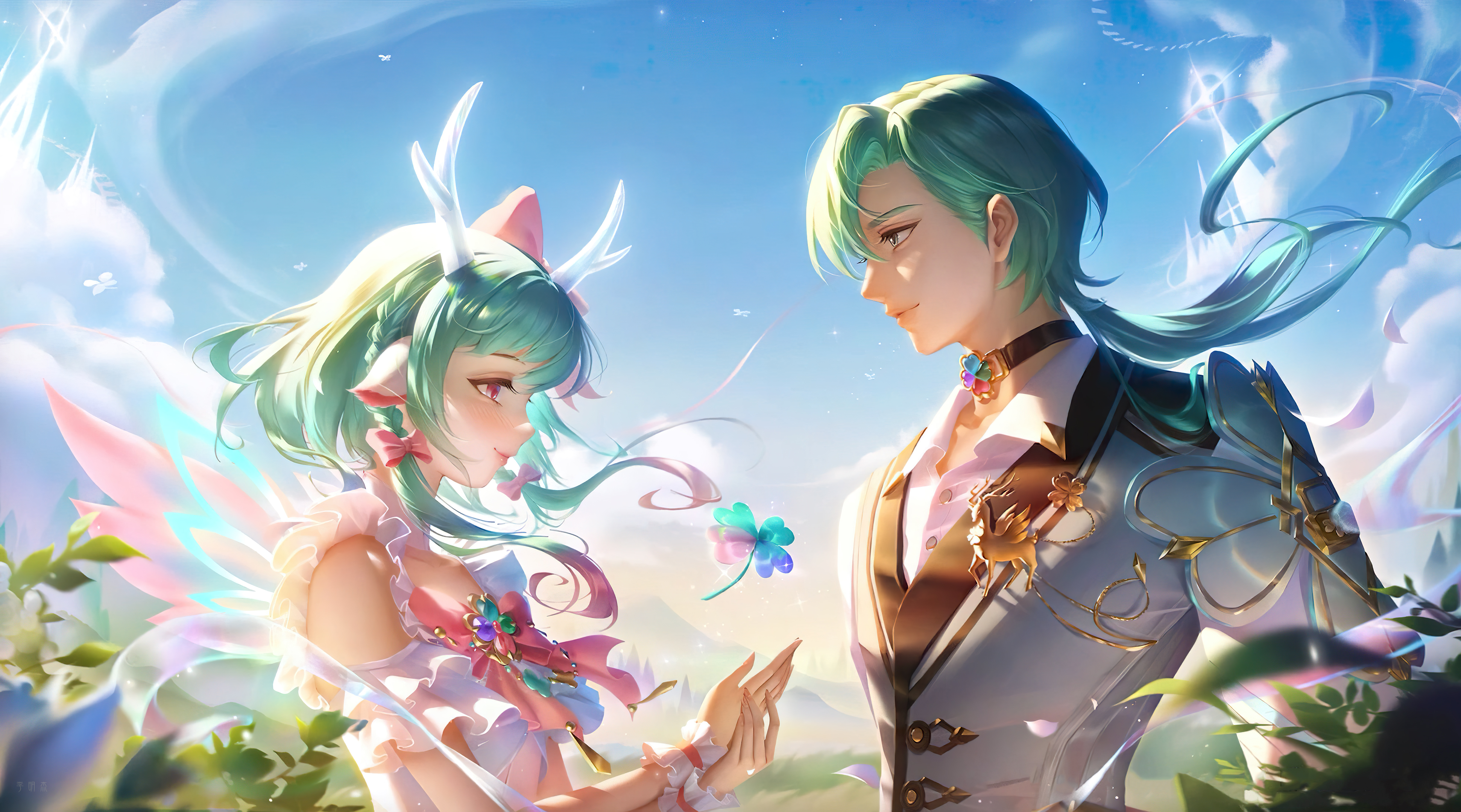 Honor of Kings: A Couple in a Fantasy Landscape HD Wallpaper