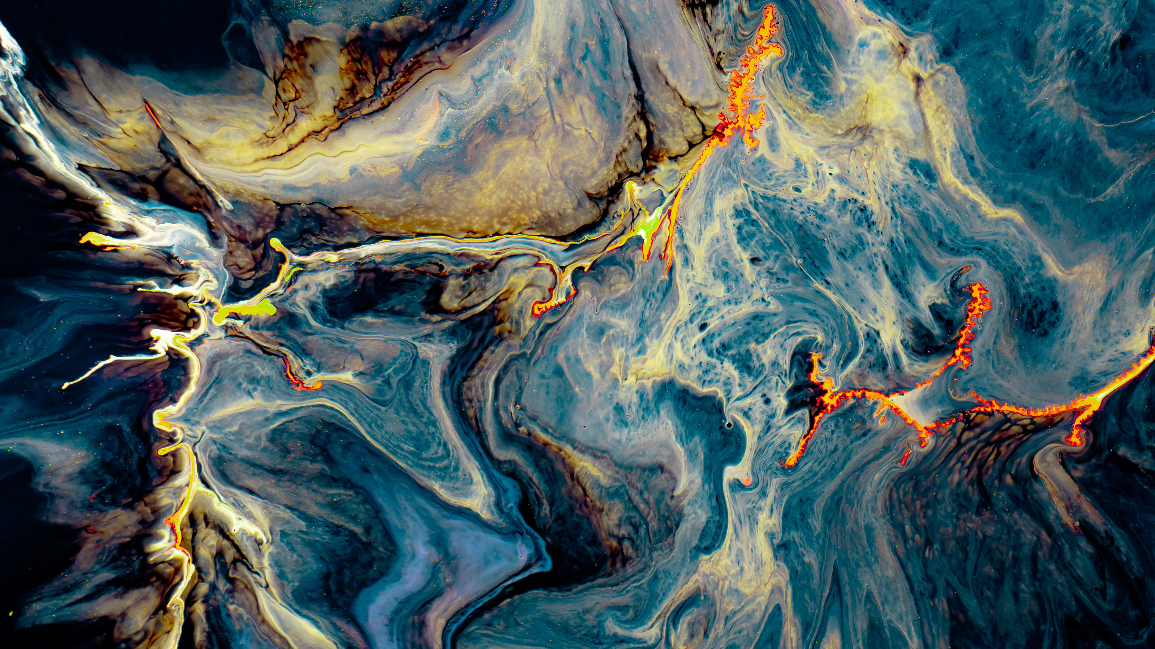 4K liquid splashes abstract art HD Wallpaper
