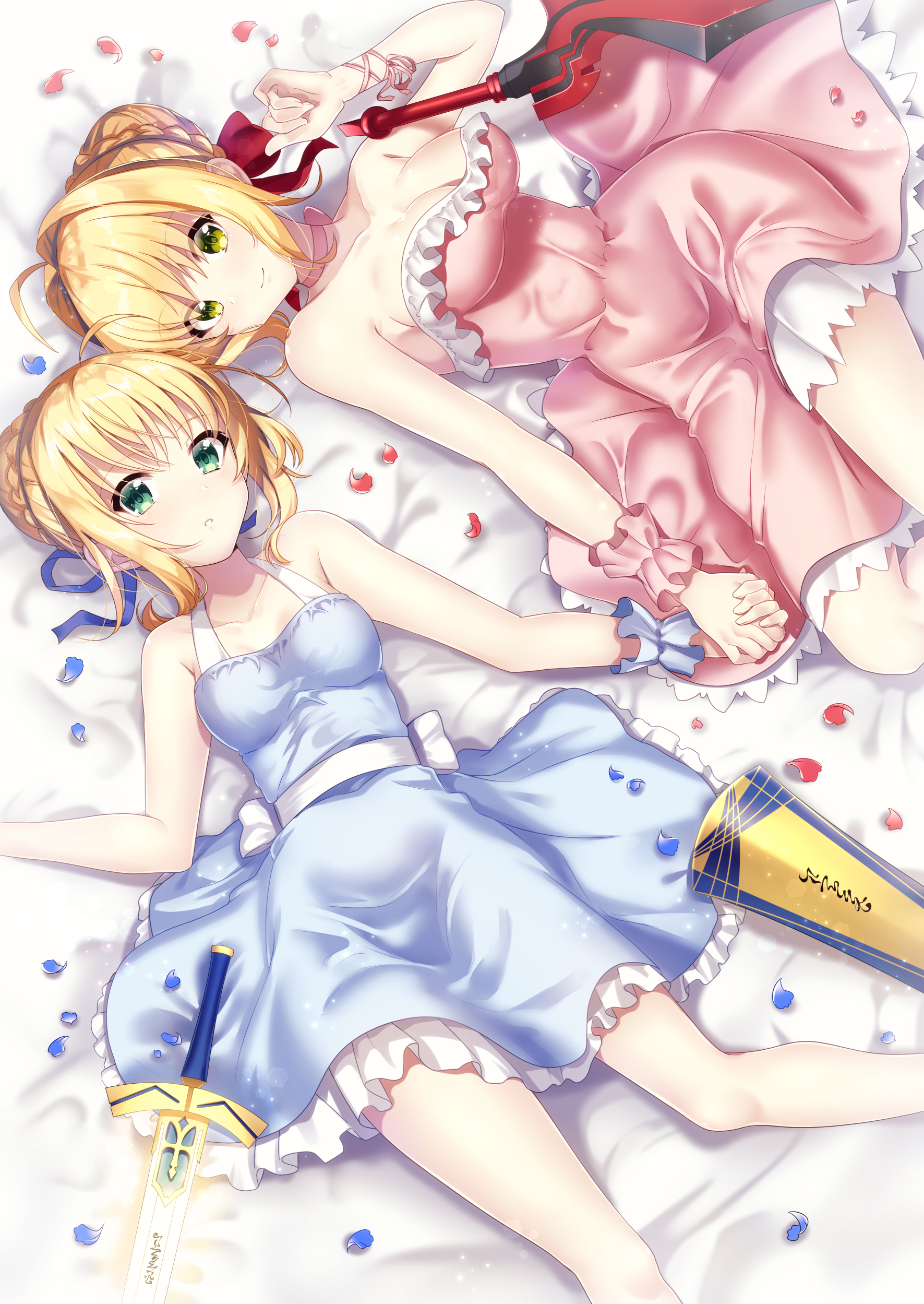 Nero Claudius and Saber from Fate series HD Phone Wallpaper