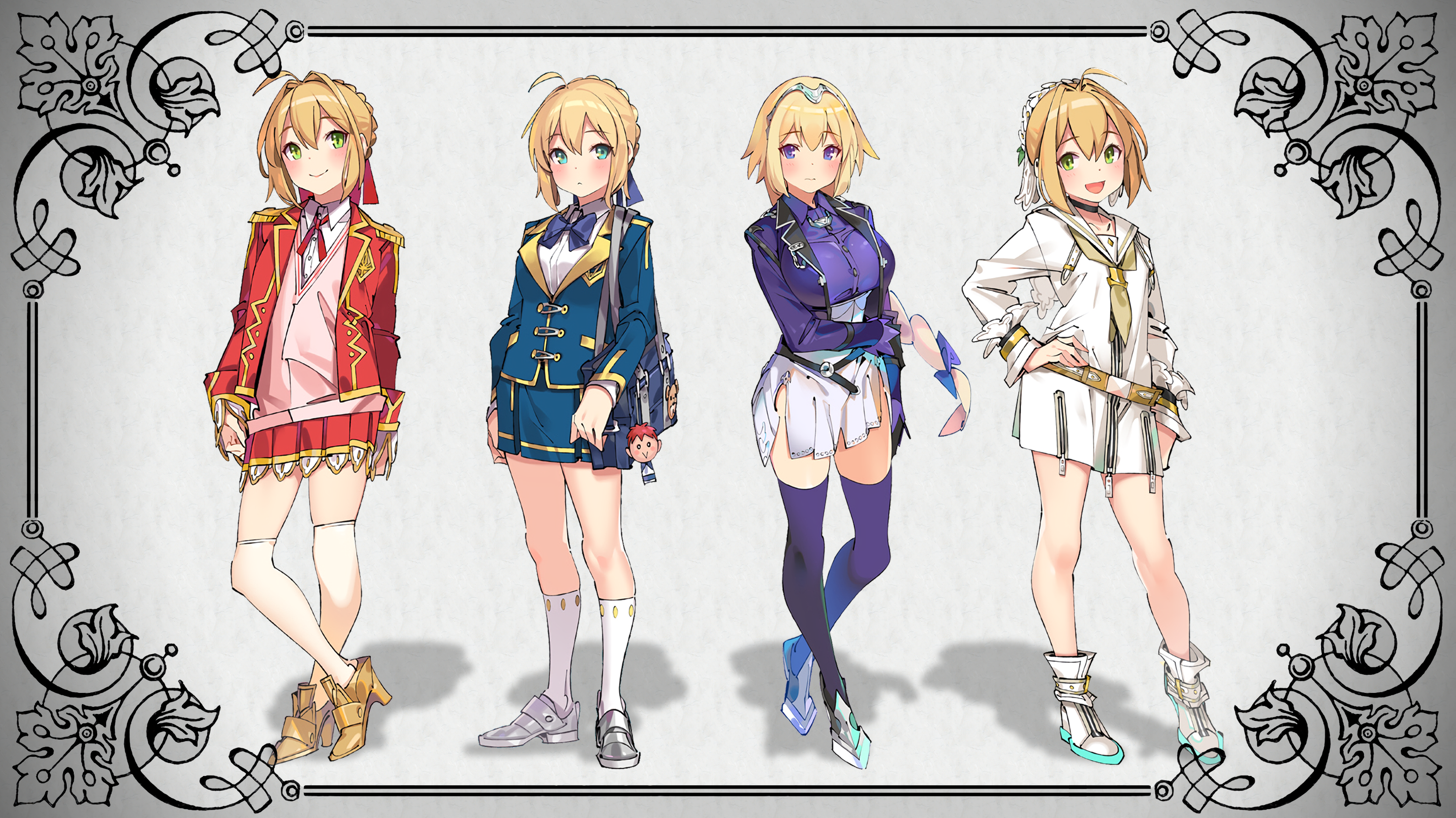 Fate Series Characters in Different Outfits HD Wallpaper
