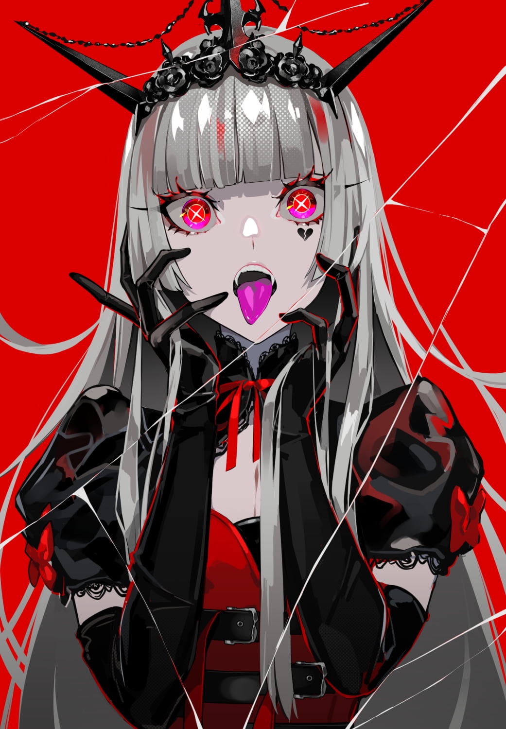 LAM with tongue out and heart symbol HD Phone Wallpaper