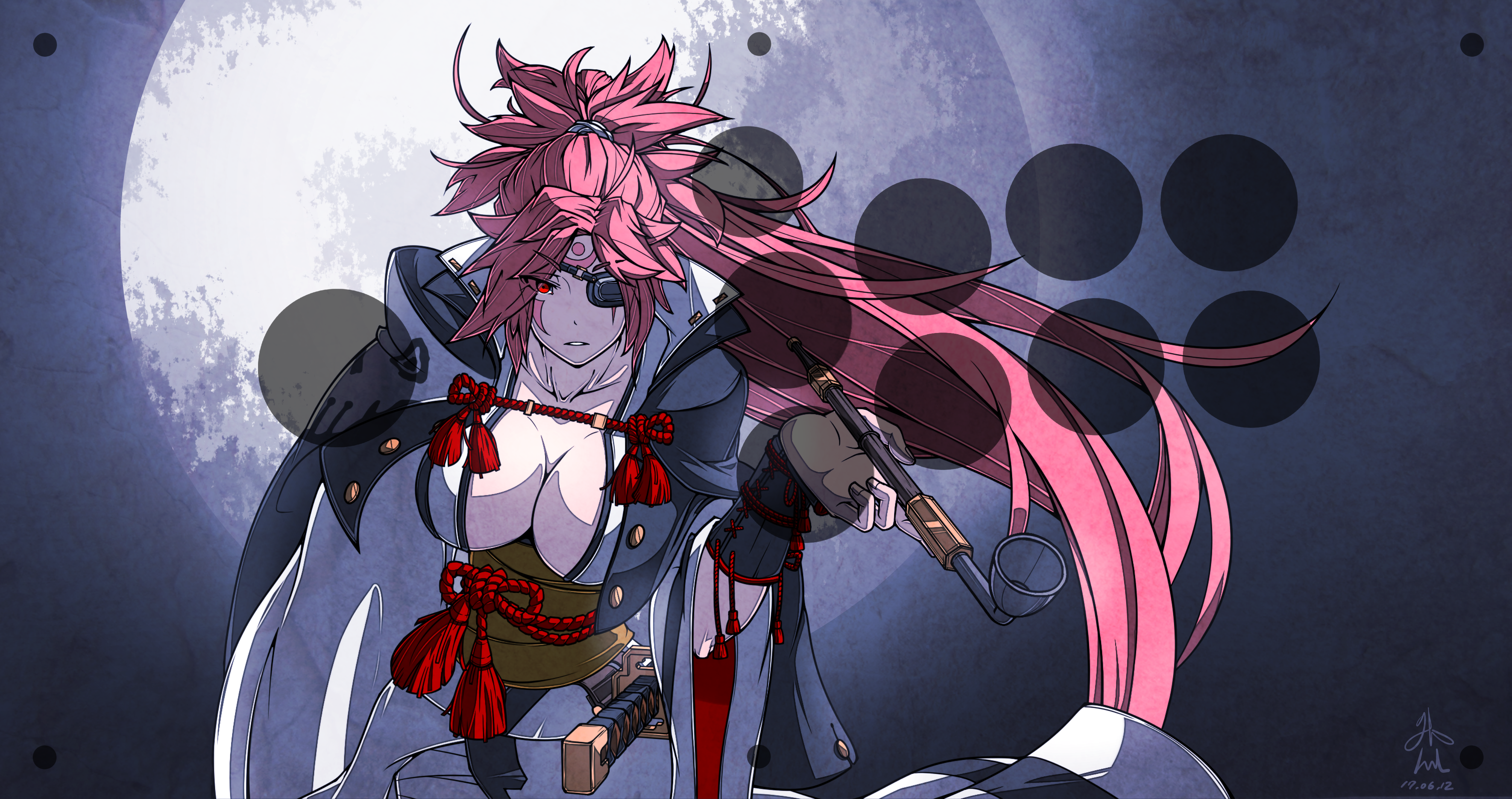 4K Guilty Gear Baiken with Pink Hair HD Wallpaper