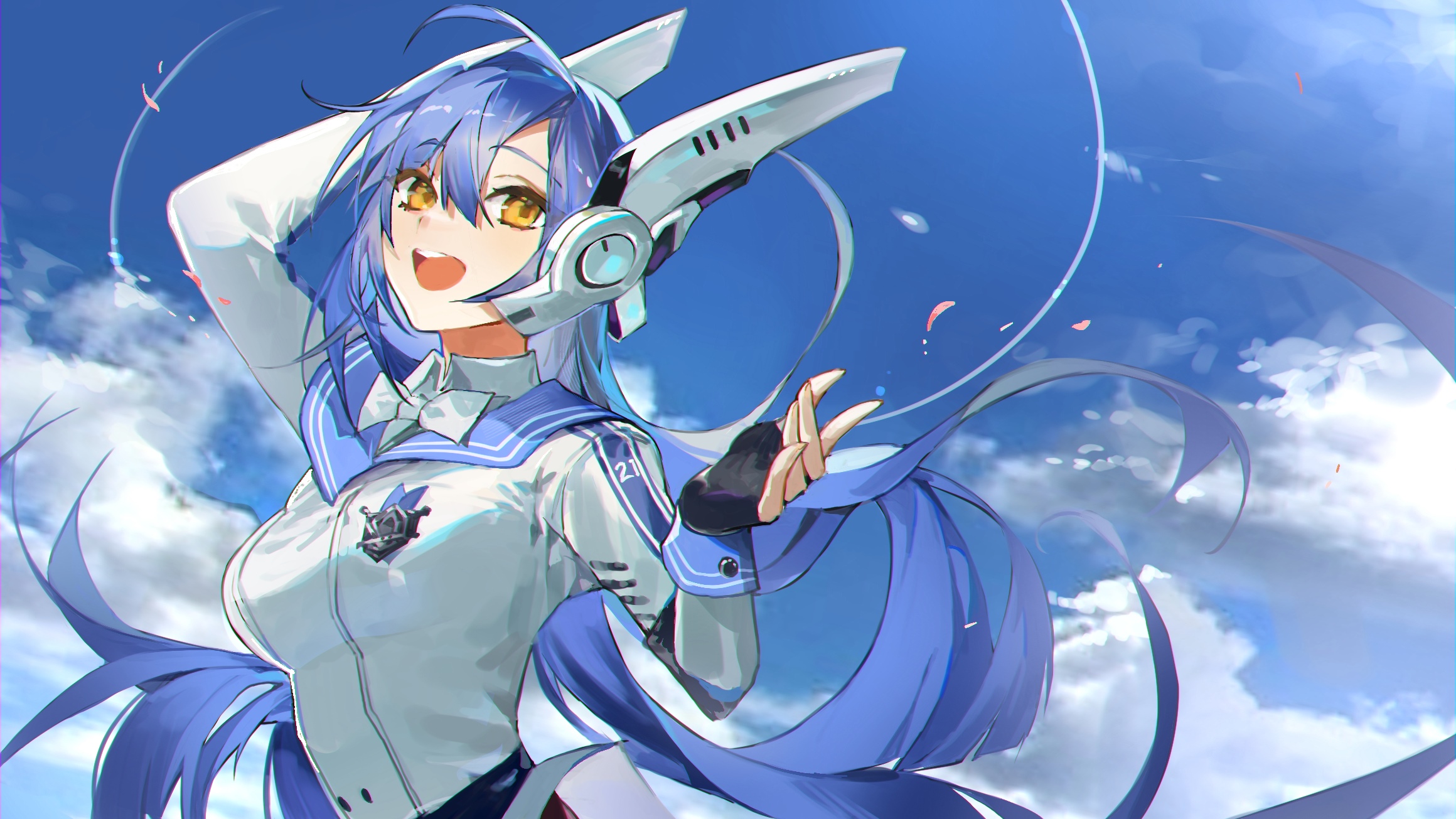 TAR-21 from Girls Frontline in a white uniform HD Wallpaper