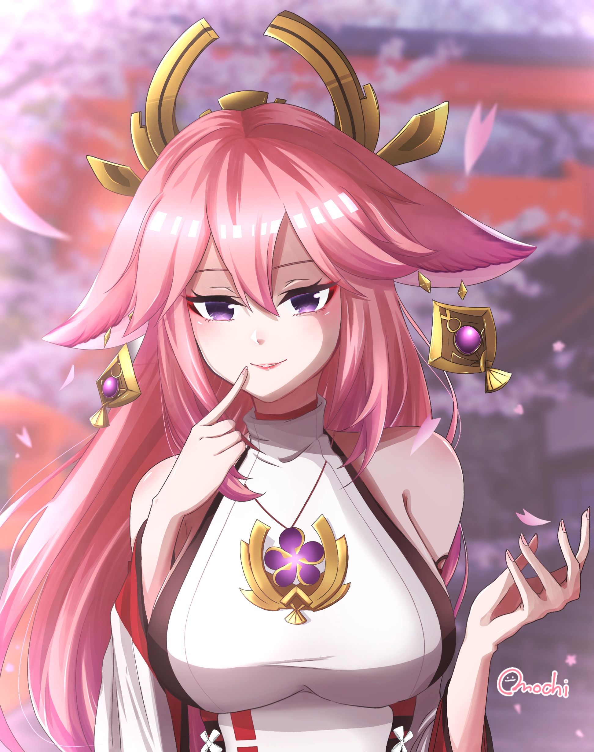 Yae Miko from Genshin Impact fan art HD Phone Wallpaper