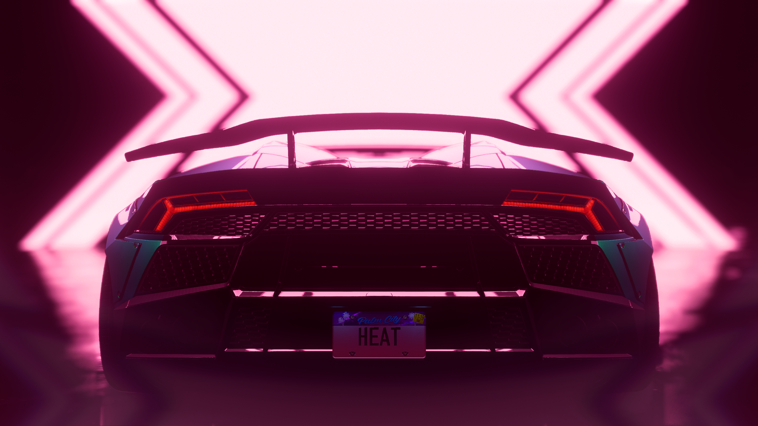Lamborghini Huracan with 'HEAT' license plate HD Wallpaper