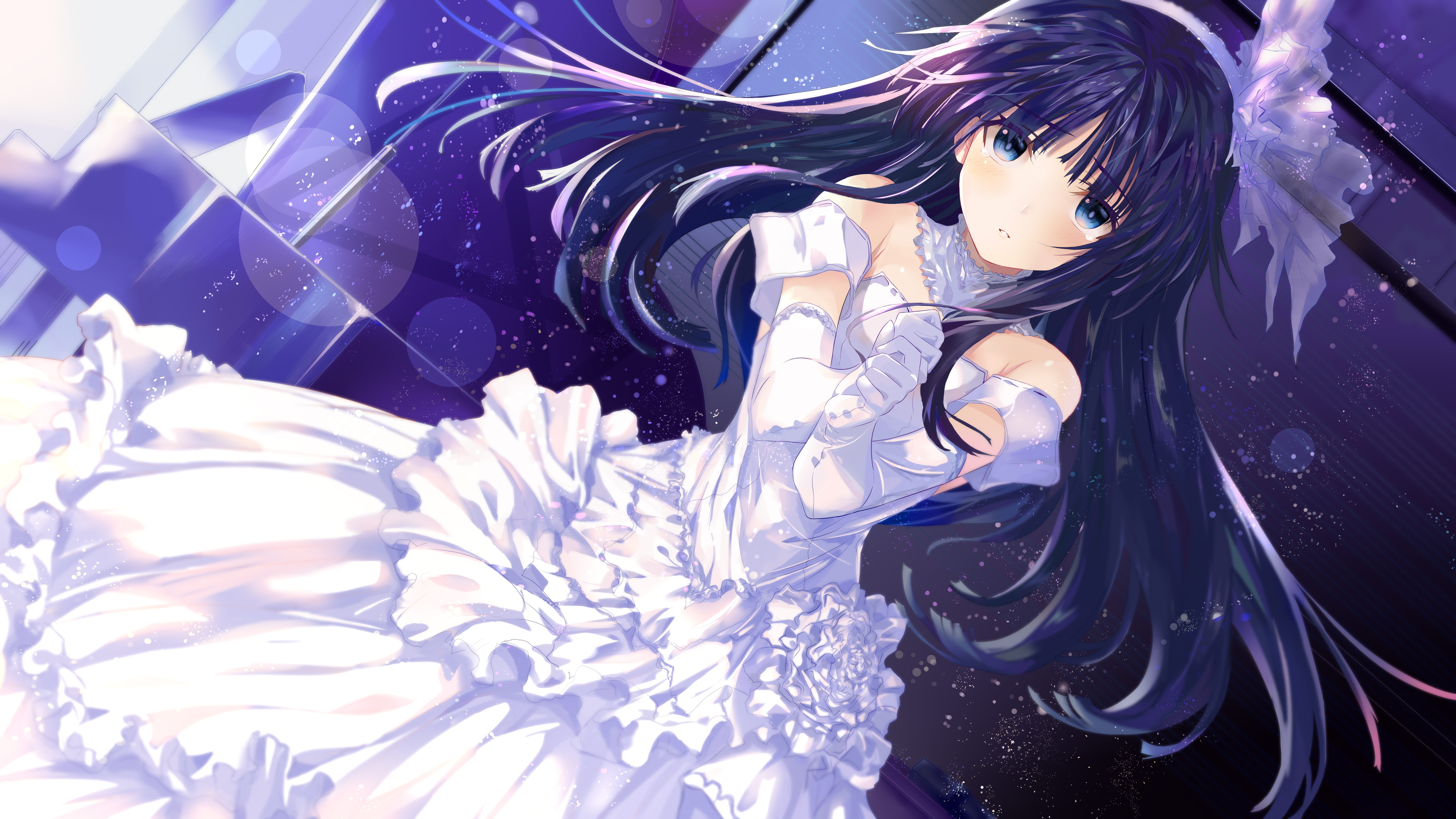 4K Touma Kazusa in a white dress HD Wallpaper