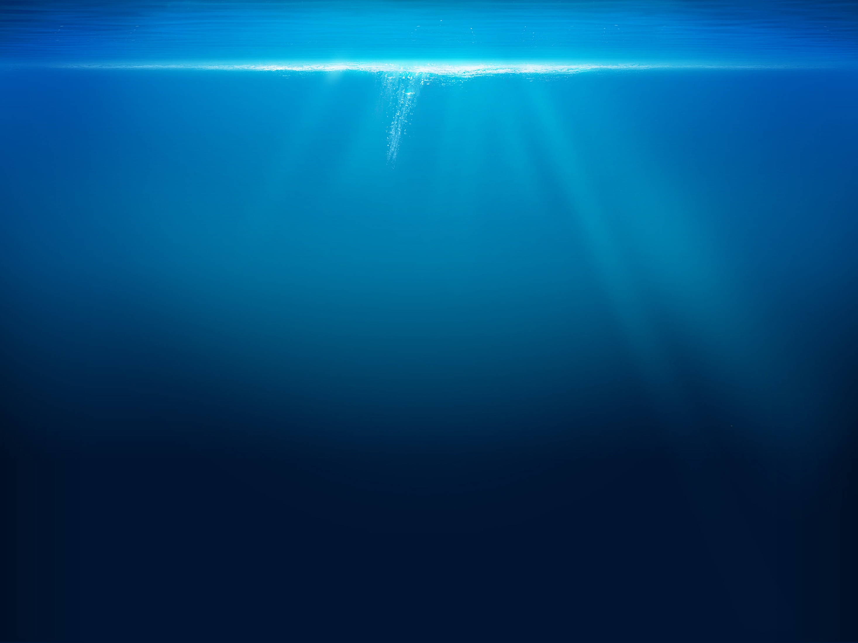 Underwater scene with sun rays and bubbles HD Wallpaper