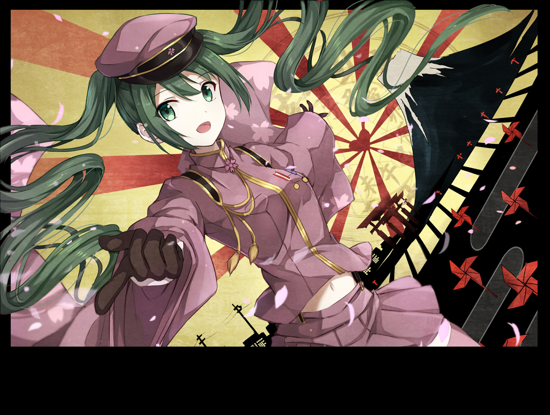 Hatsune Miku in traditional Japanese attire HD Wallpaper