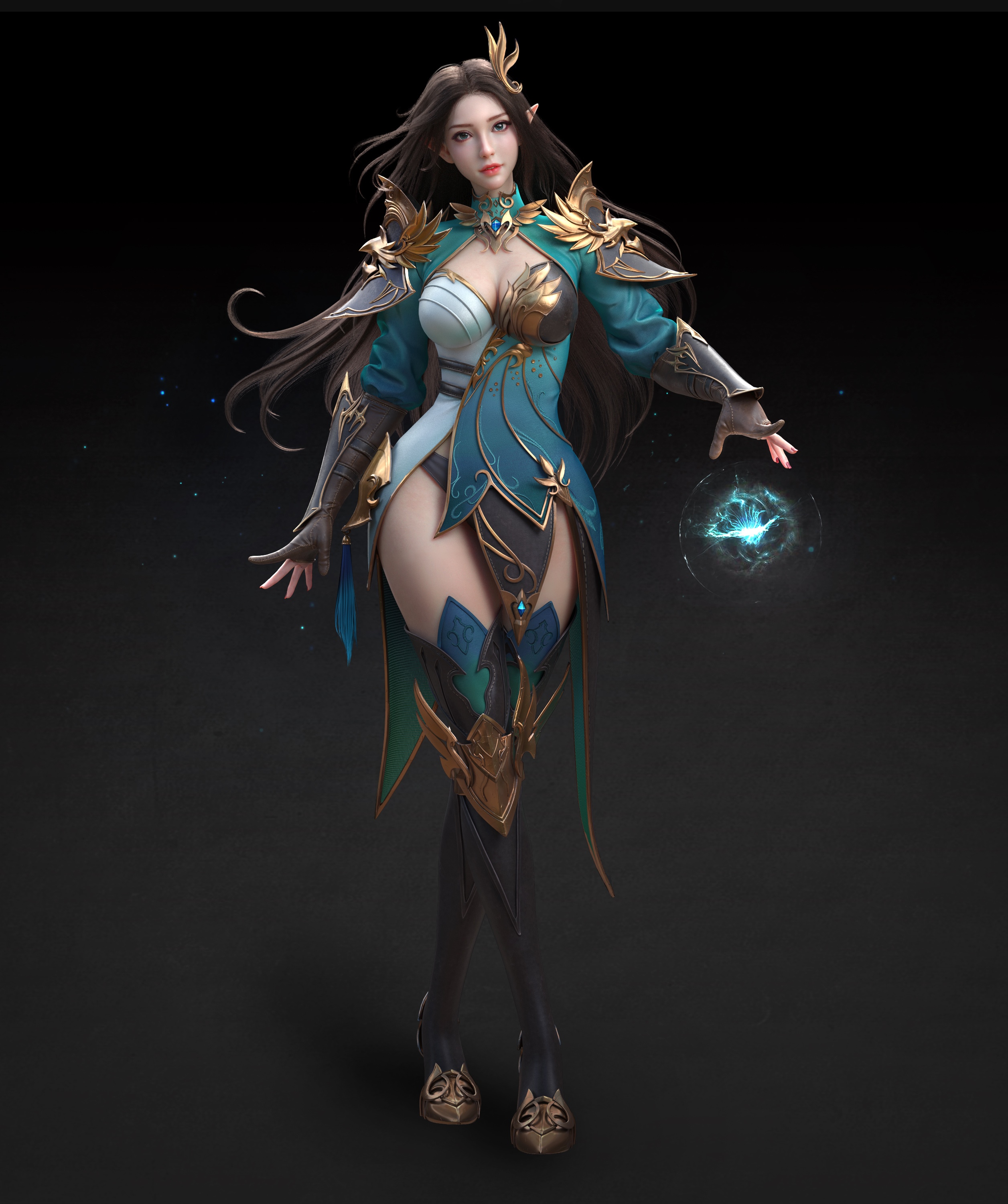 Fantasy woman with magical orb HD Phone Wallpaper