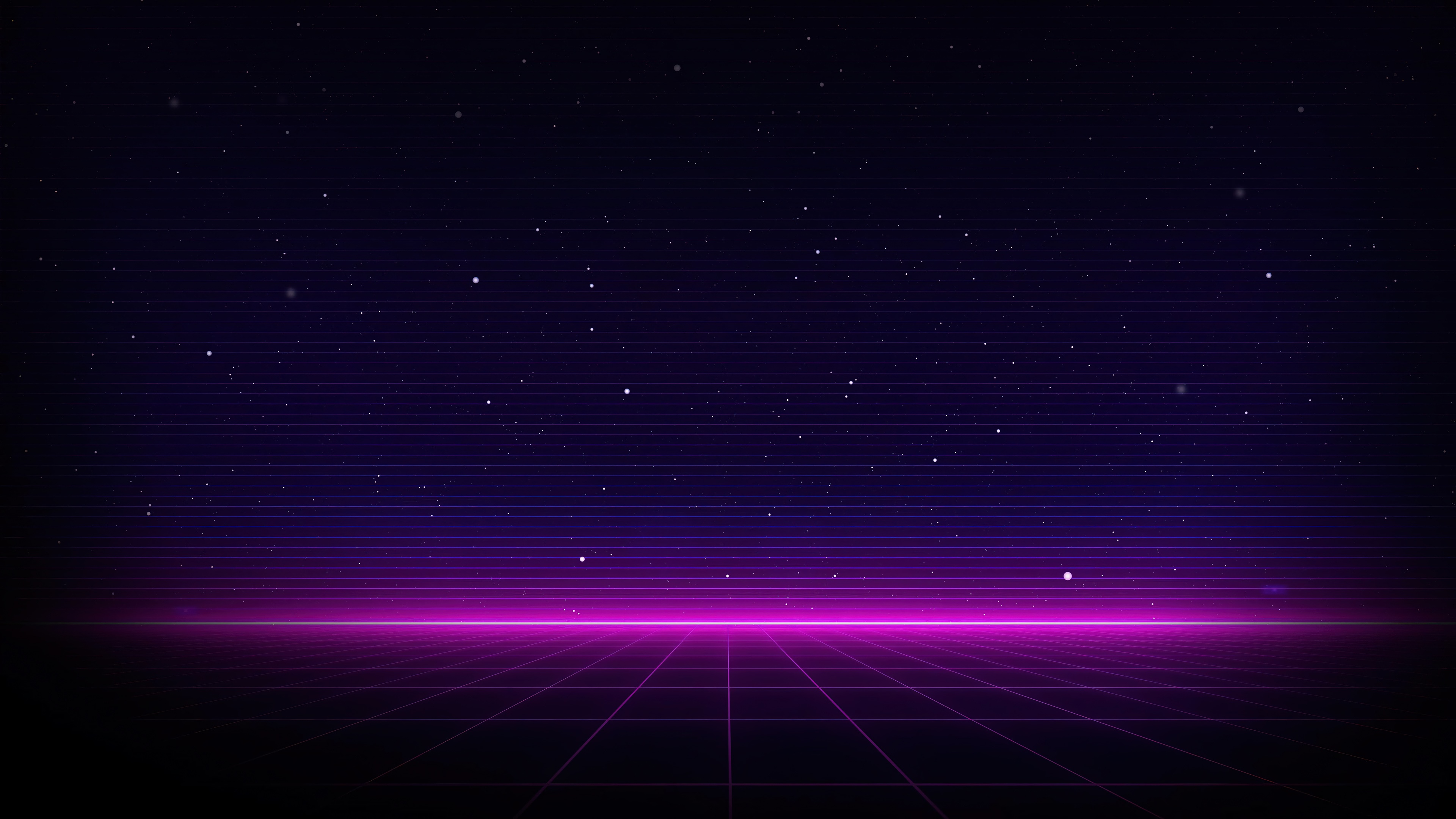Retrowave Grid with Stars HD Wallpaper