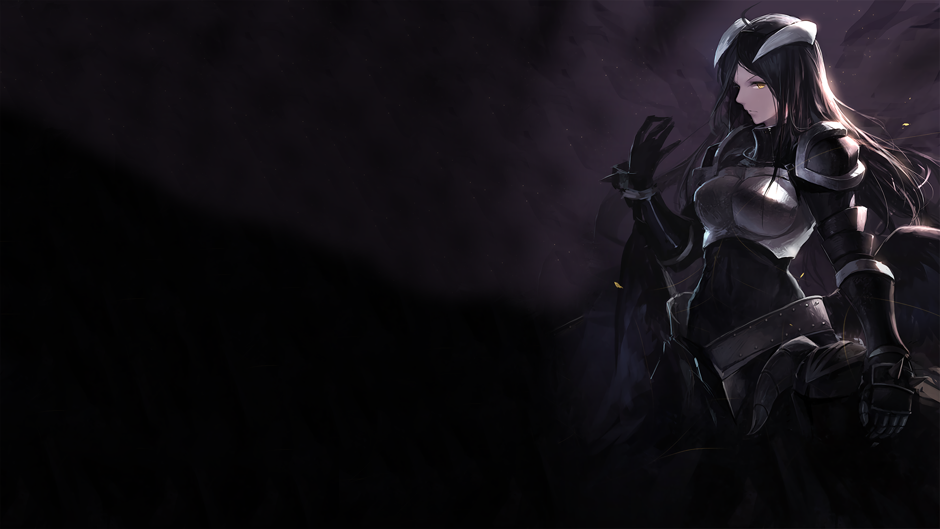 Albedo from Overlord in dark armor HD Wallpaper