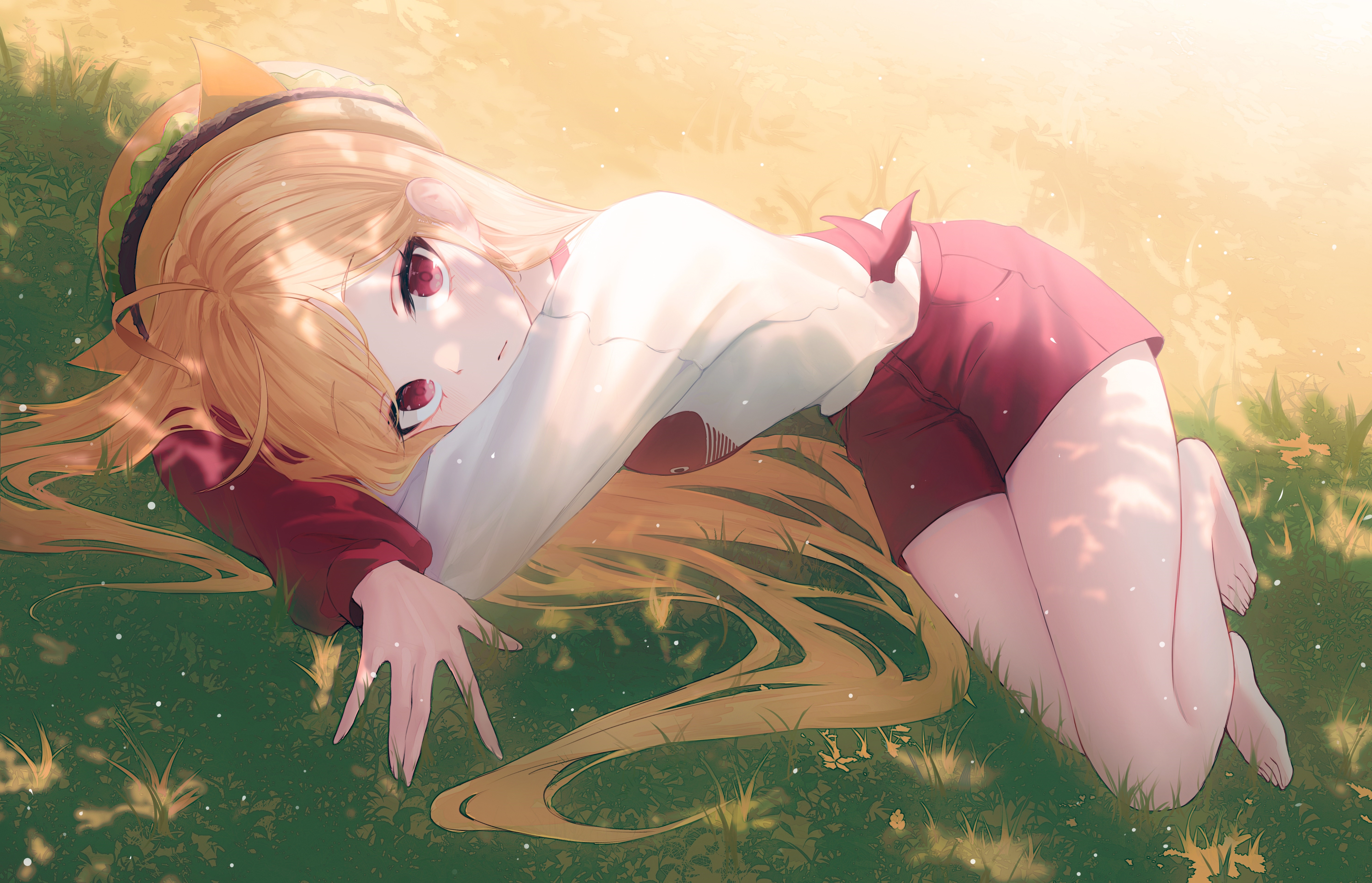 4K Kerno from Isegye Idol with blonde hair and red eyes HD Wallpaper
