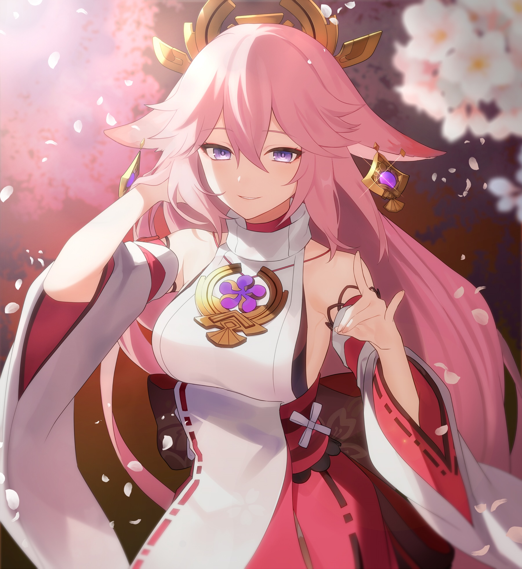 Yae Miko from Genshin Impact fan art HD Wallpaper