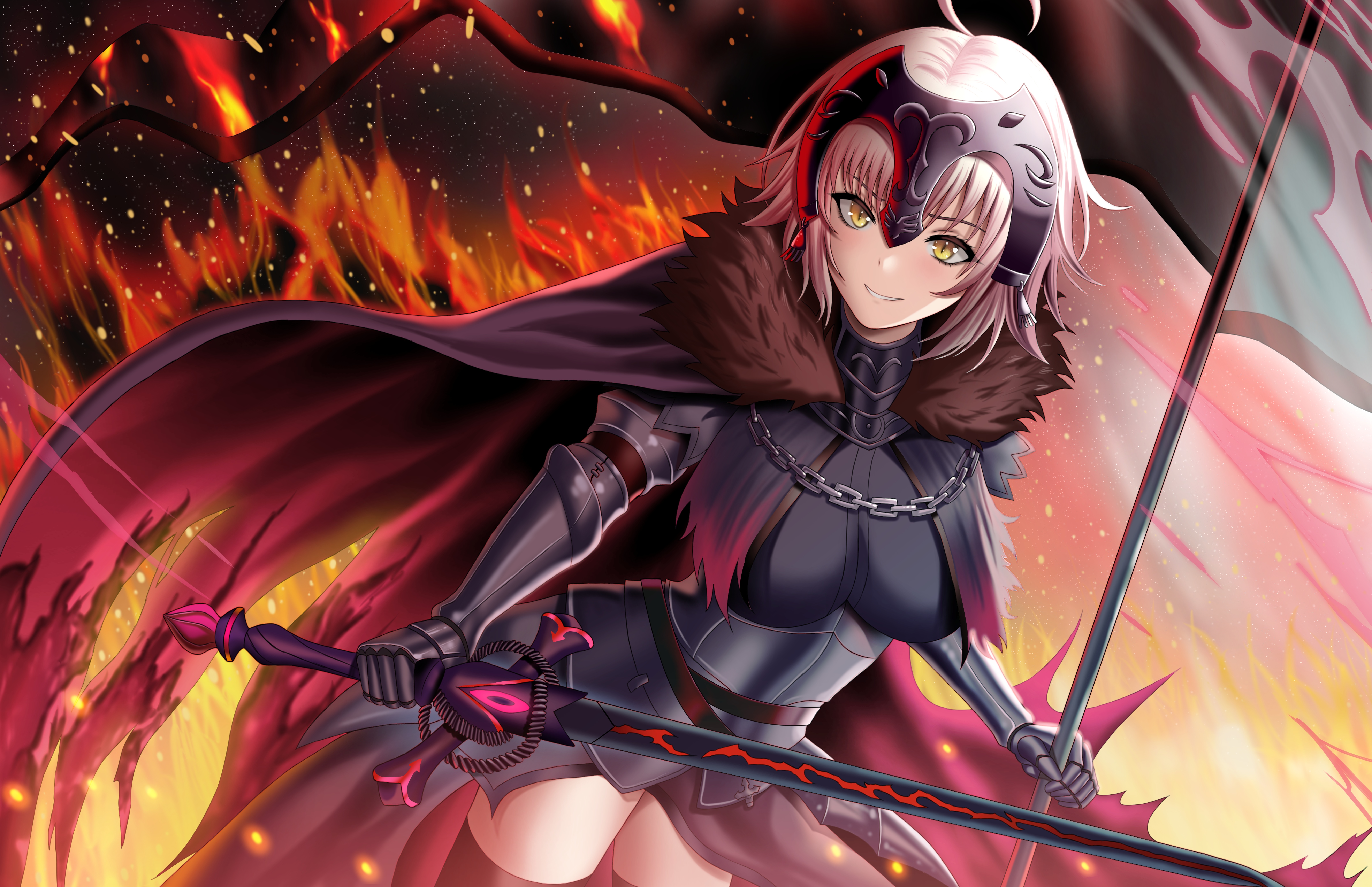 4K Jeanne d'Arc (Alter) from Fate/Grand Order fan art HD Wallpaper