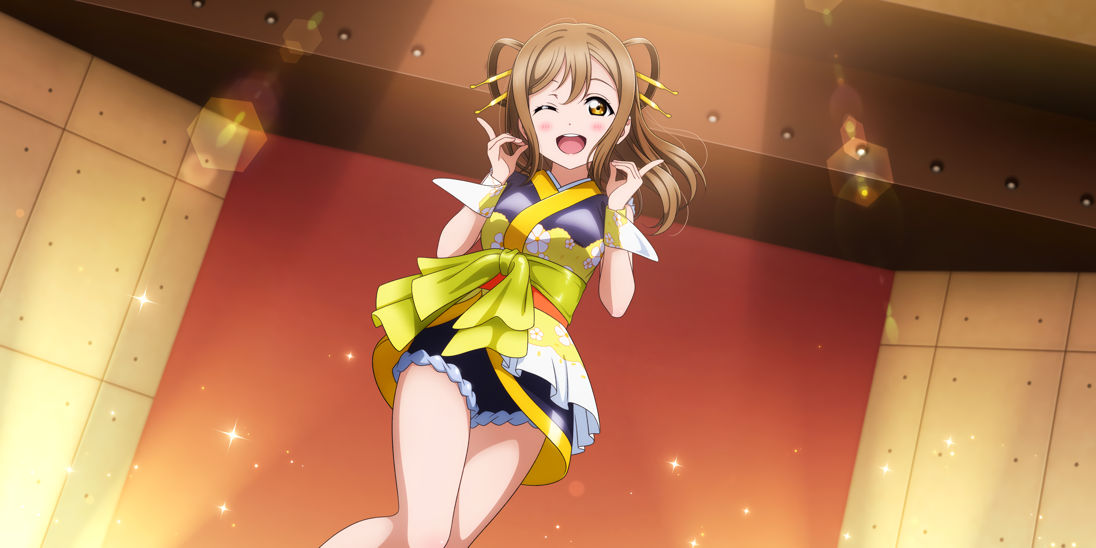 Kunikida Hanamaru from Love Live! in a yellow outfit HD Wallpaper