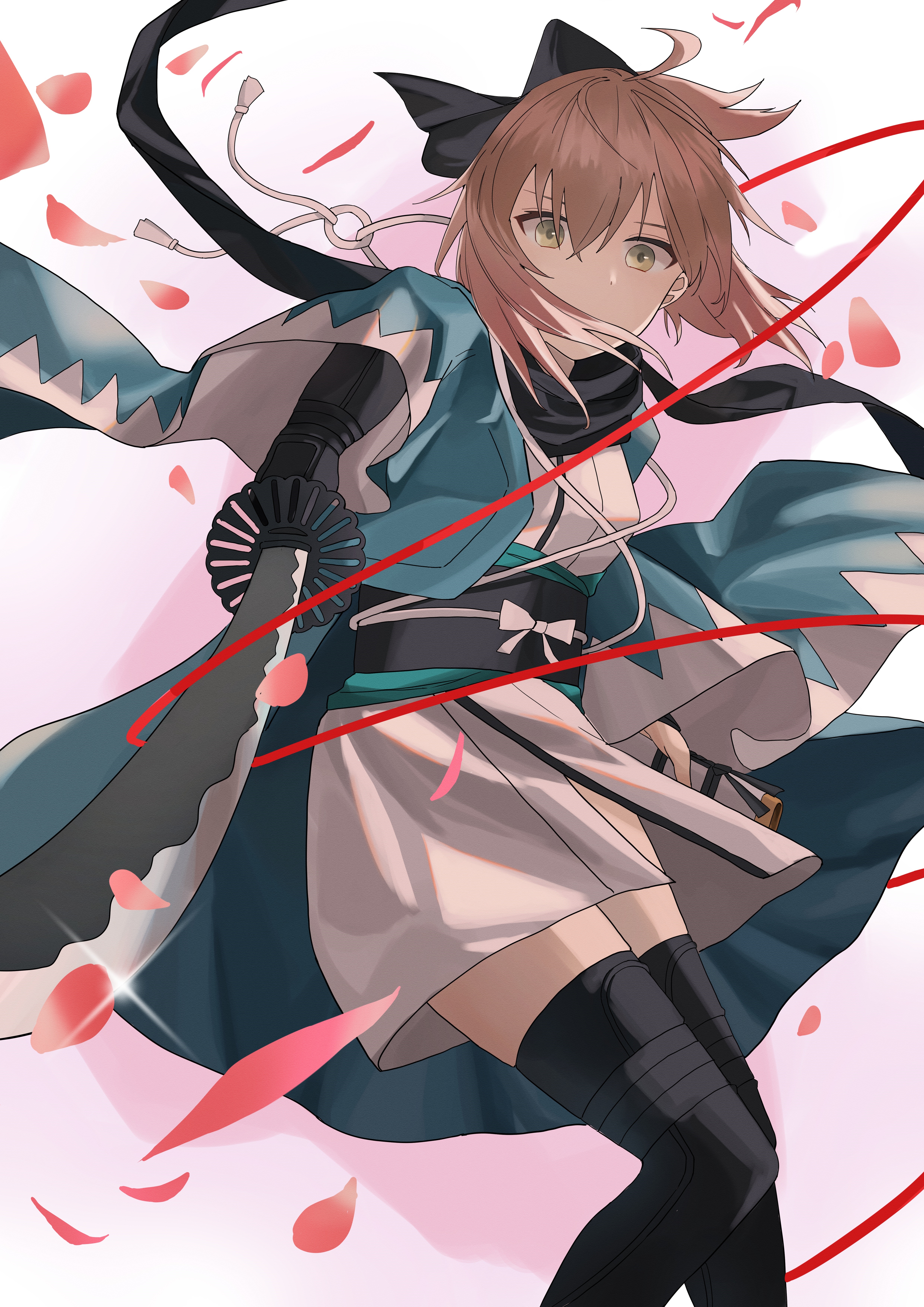 Okita Souji from Fate/Grand Order with Katana HD Phone Wallpaper