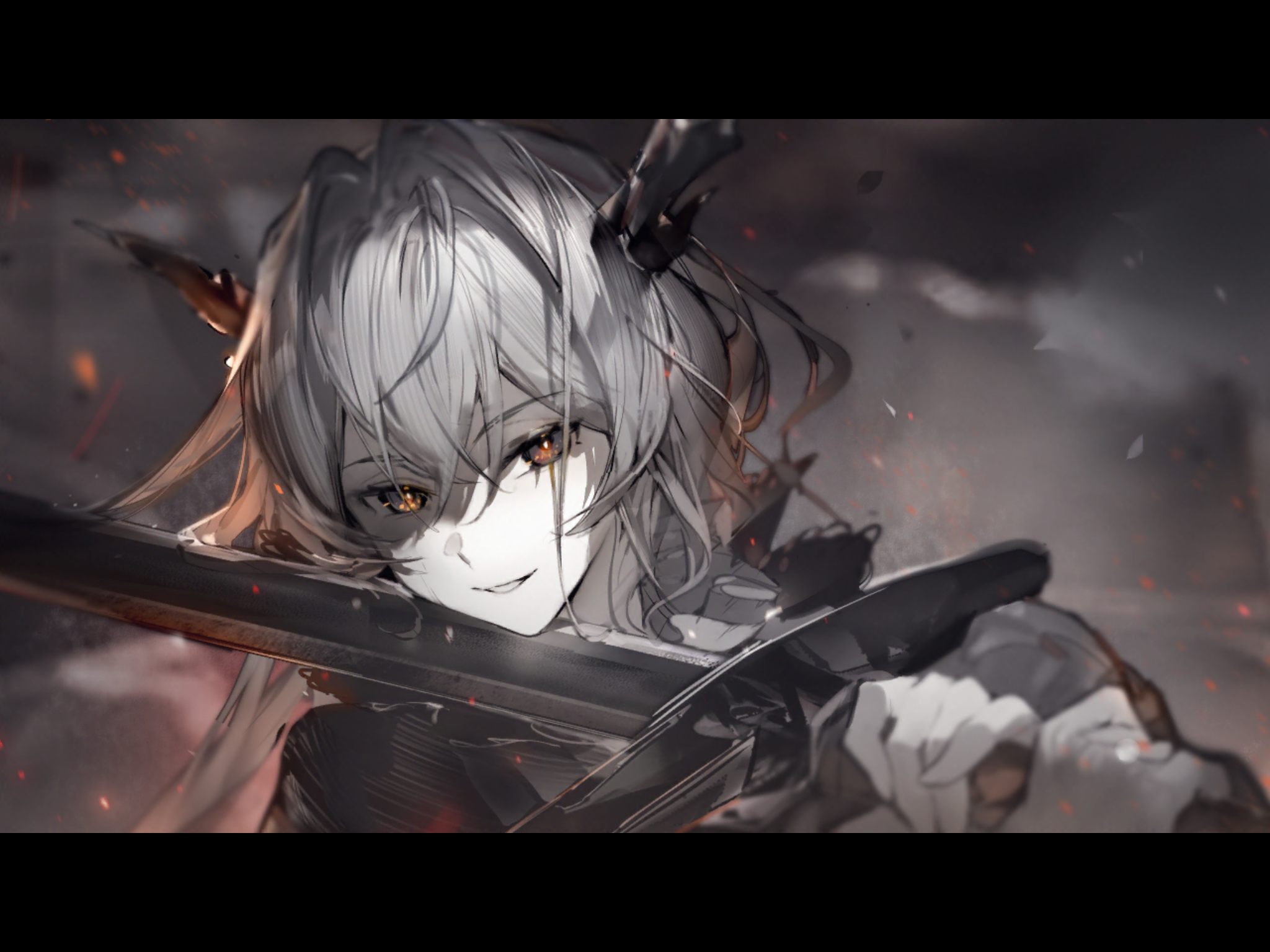 Talulah from Arknights holding a sword HD Wallpaper