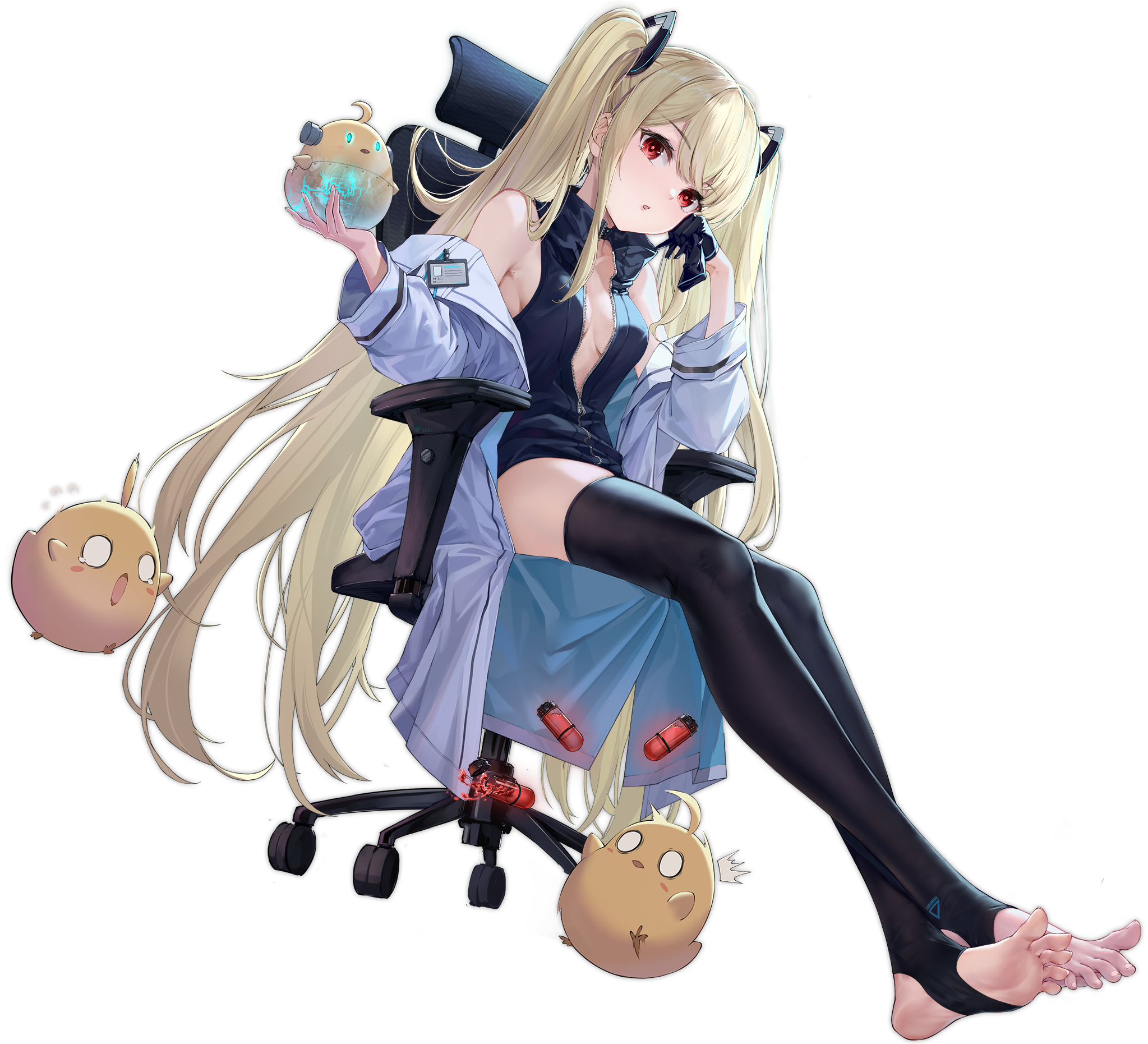 Azur Lane blonde girl with twintails and red eyes HD Wallpaper