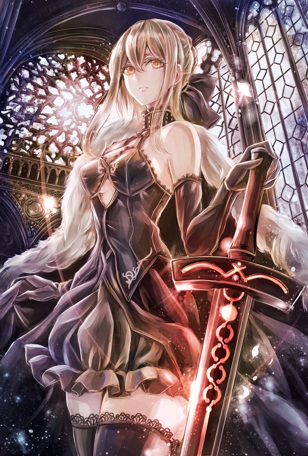 Saber Alter with Excalibur from Fate/Grand Order HD Phone Wallpaper