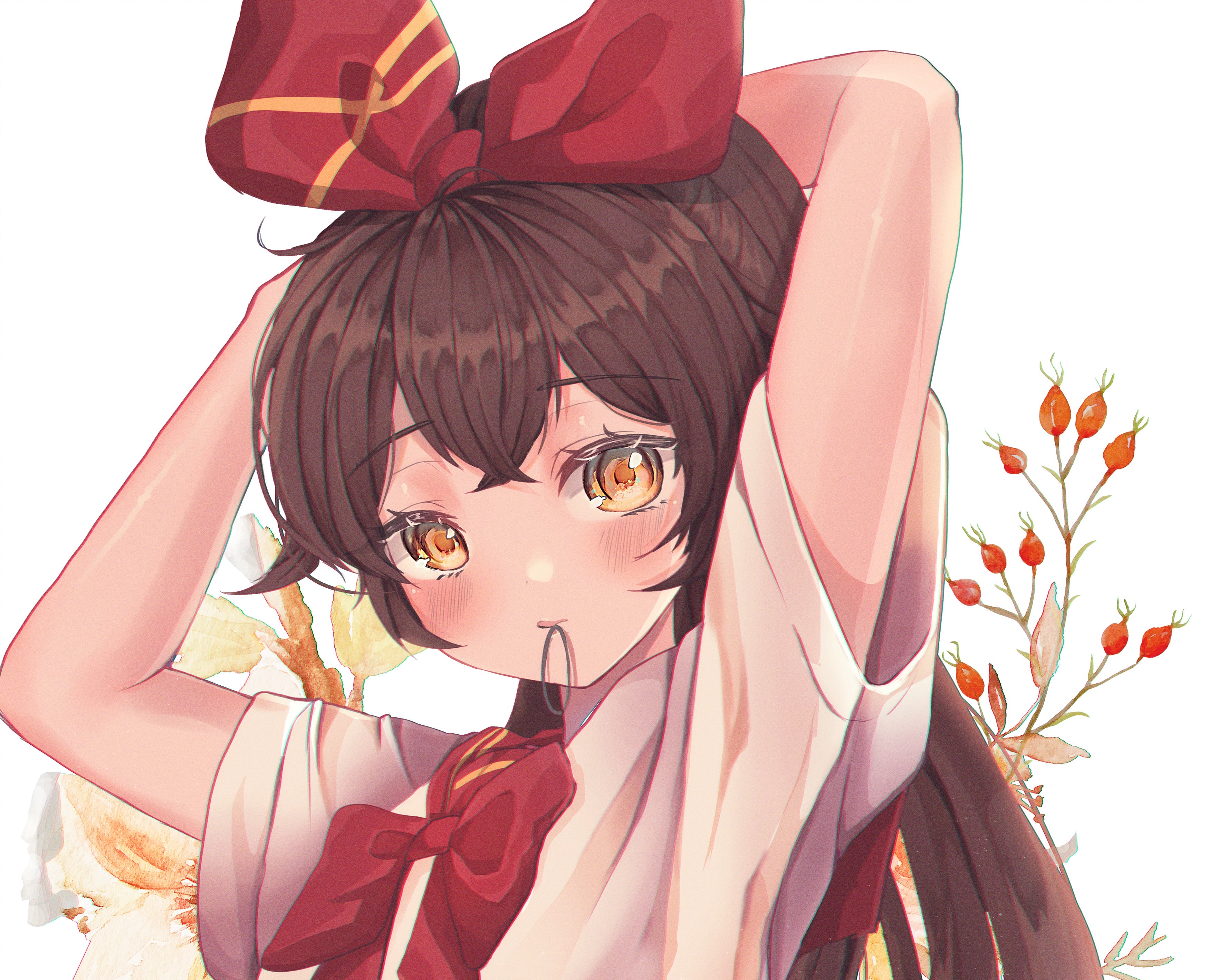 Genshin Impact Amber tying her hair HD Wallpaper