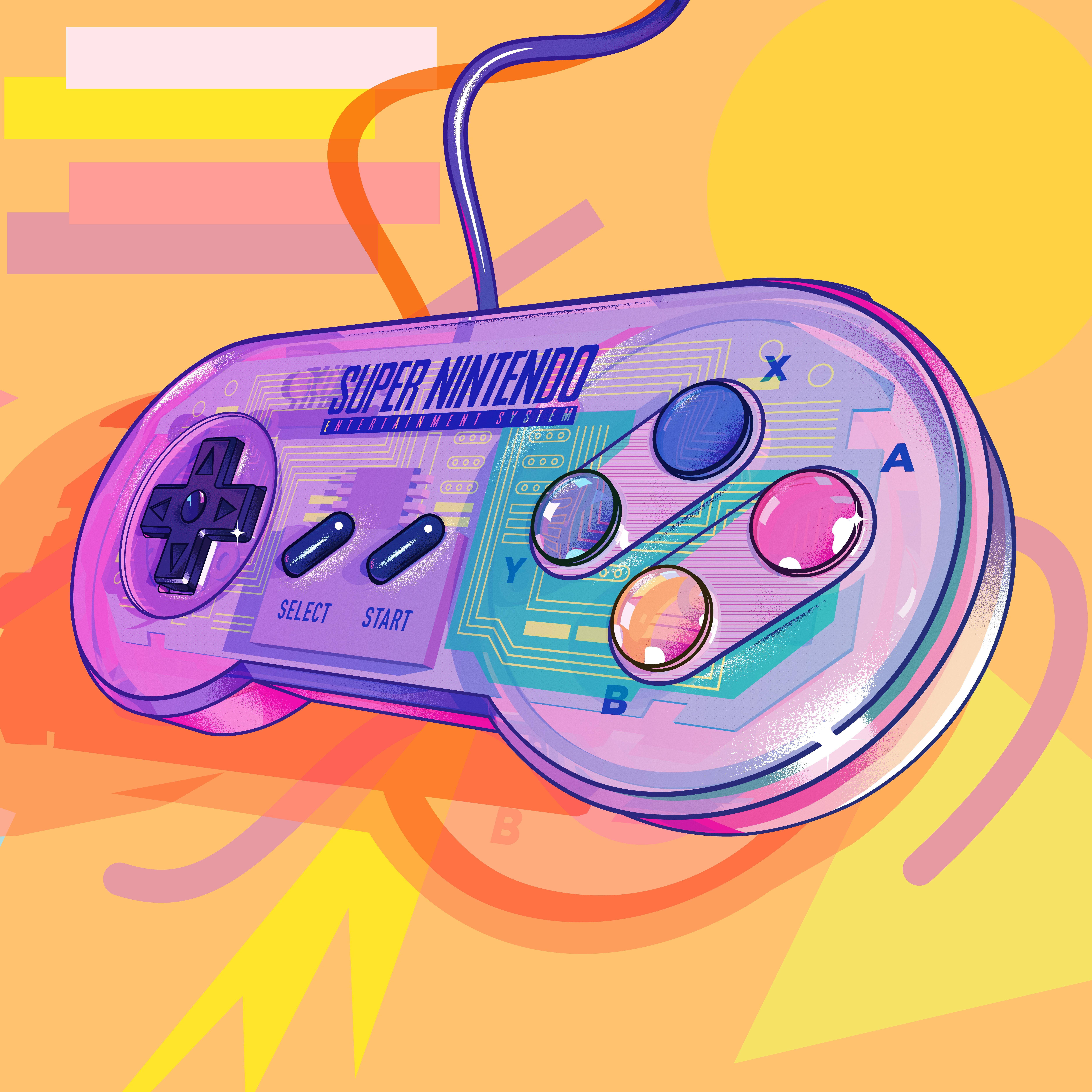 4K Super Nintendo Entertainment System Controller HD Wallpaper