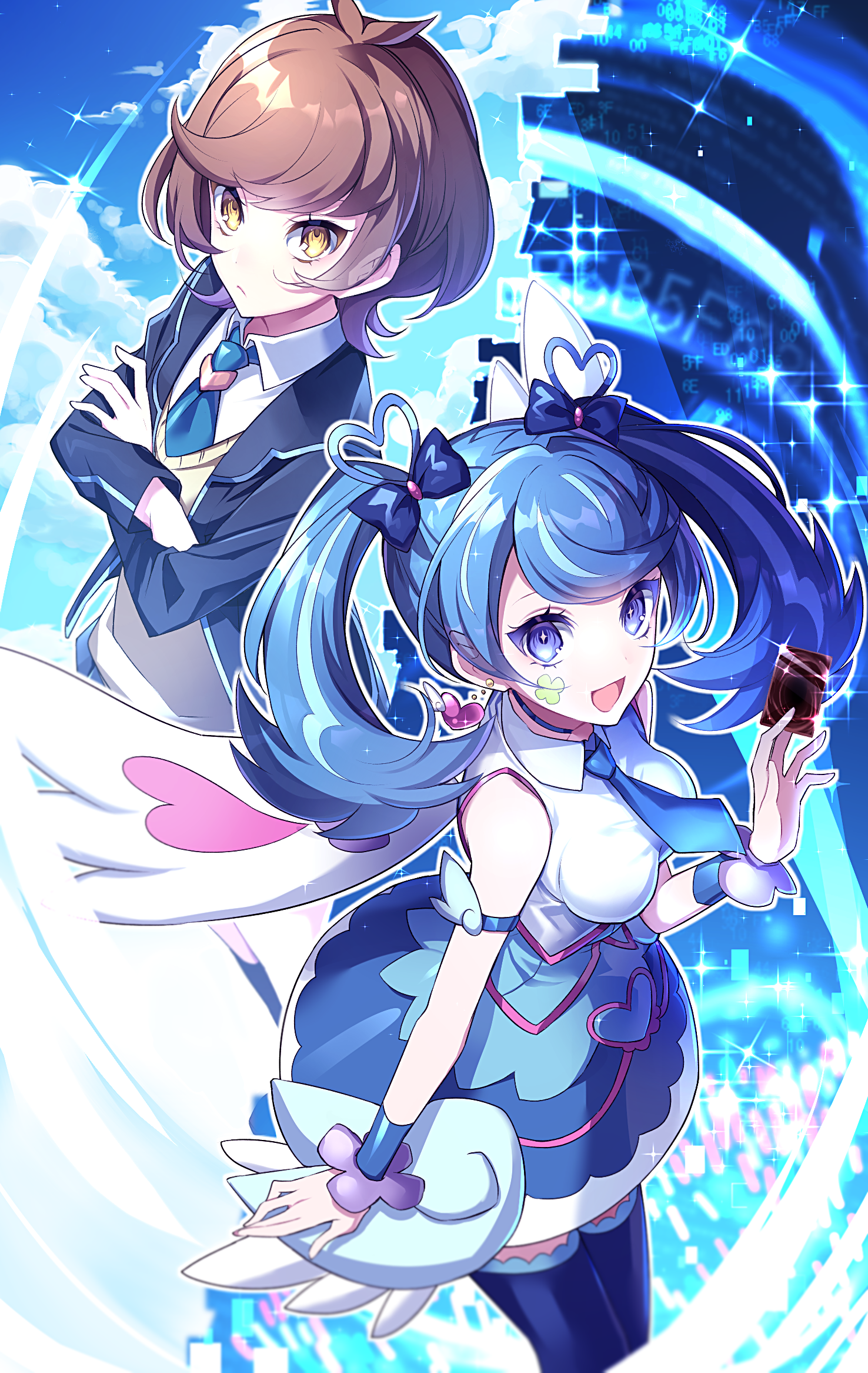 Yu-Gi-Oh! VRAINS Aoi Zaizen and Blue Angel HD Phone Wallpaper