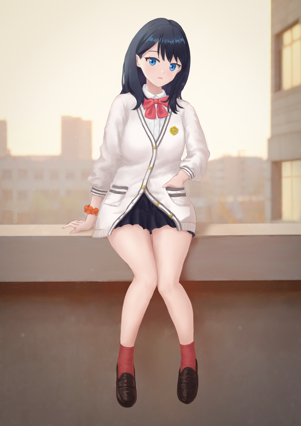 Rikka Takarada from SSSS.GRIDMAN in a school uniform HD Phone Wallpaper