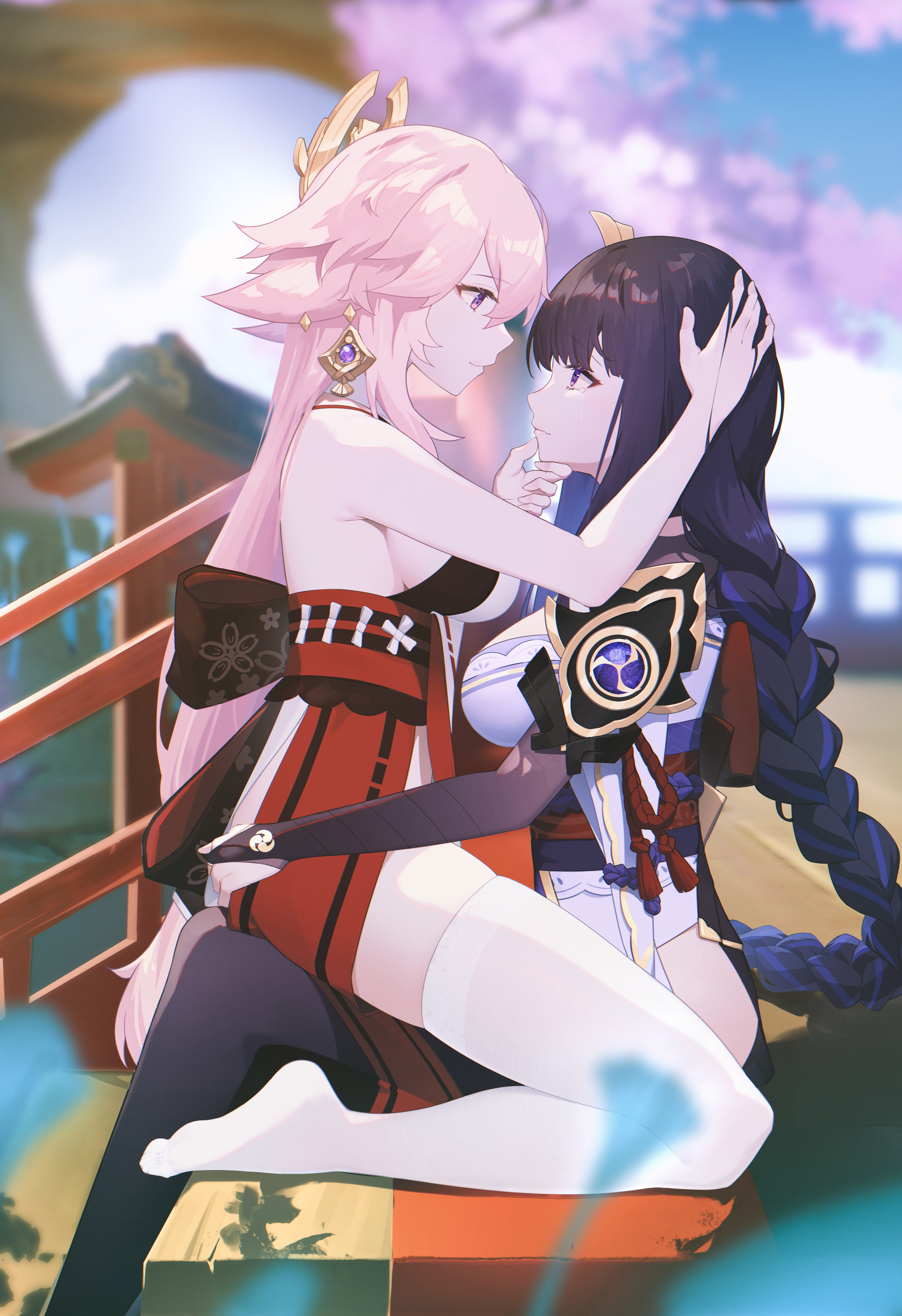 4K Yae Miko and Raiden Shogun Yuri HD Phone Wallpaper
