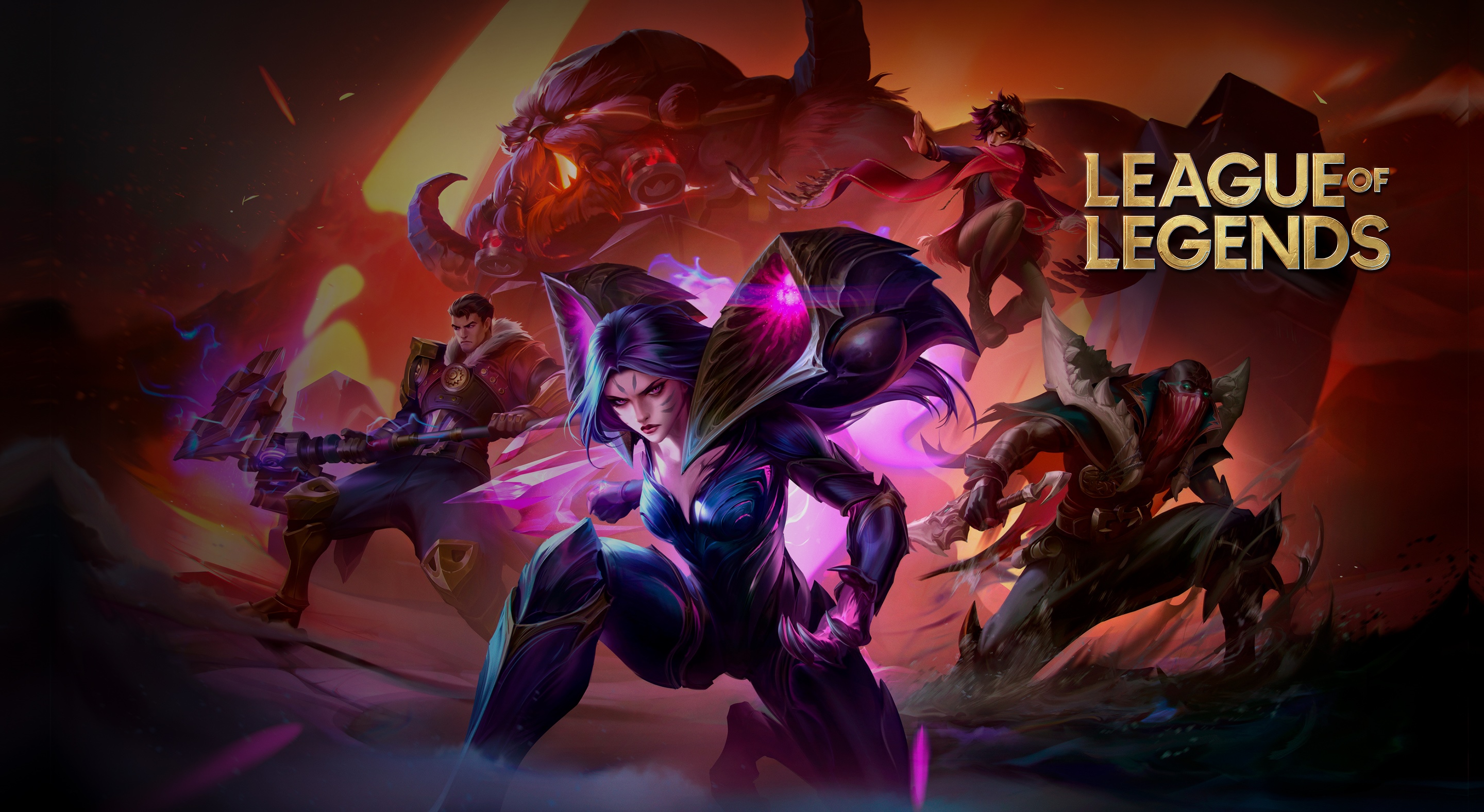 League of Legends characters: Kai'Sa, Jayce, Pyke, Ornn HD Wallpaper