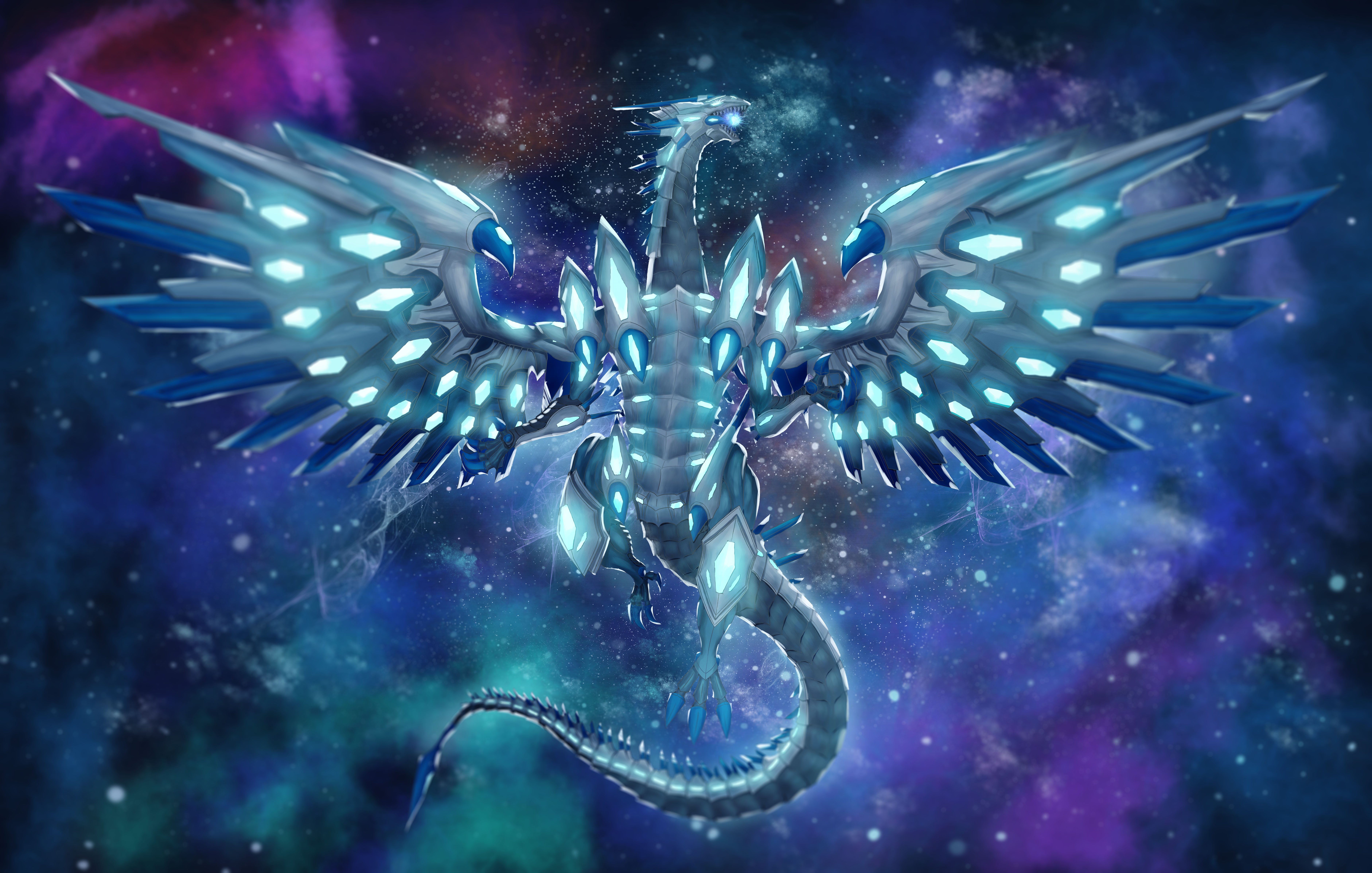 4K Blue-Eyes Chaos MAX Dragon Fan Art HD Wallpaper