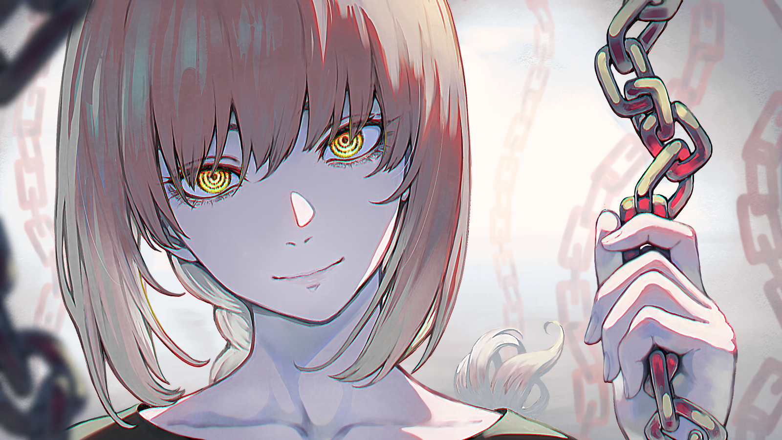 Makima from Chainsaw Man with chains HD Wallpaper