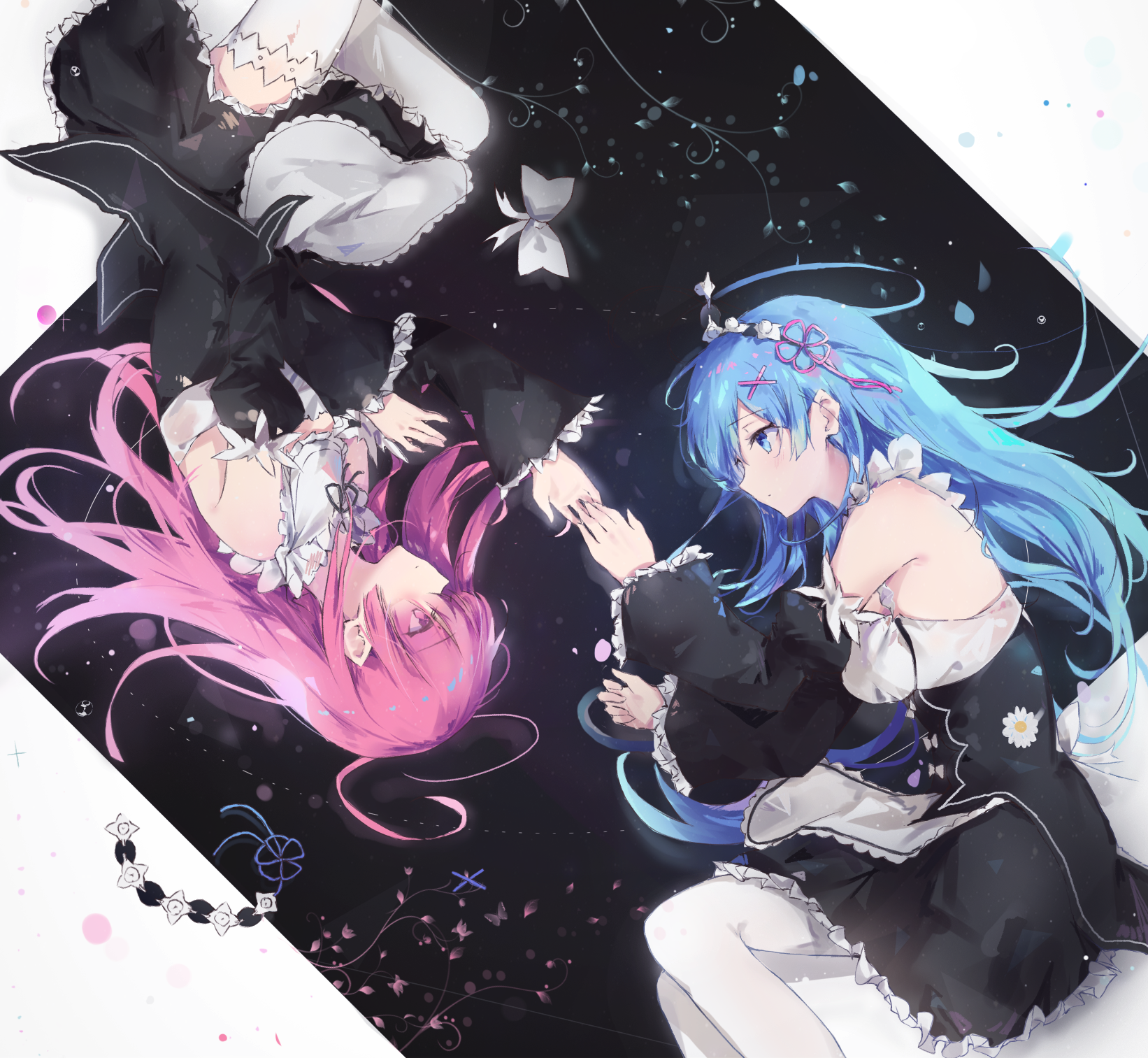 Rem and Ram from Re:Zero in Maid Outfits HD Wallpaper