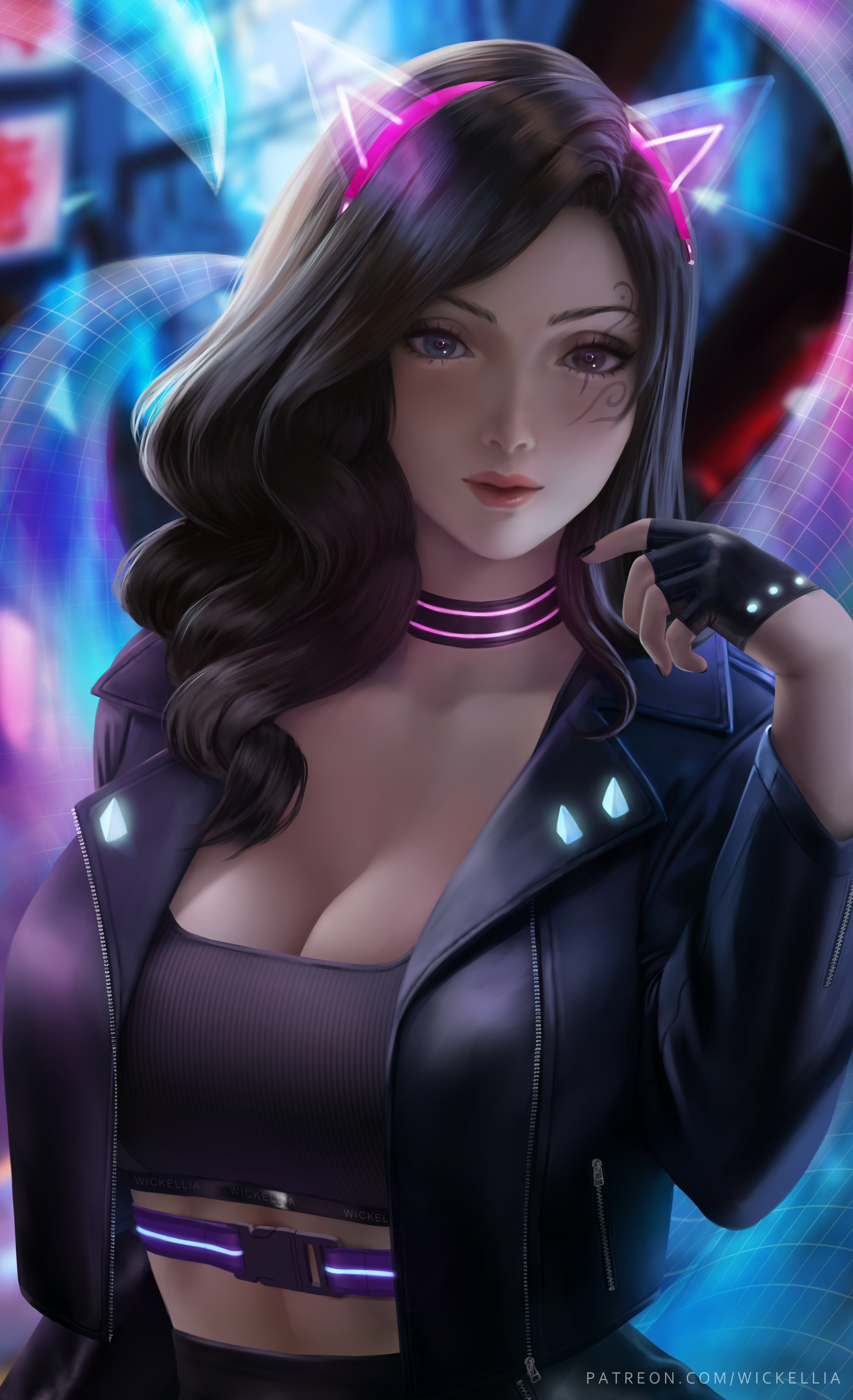 K/DA Ahri fan art by Wickellia HD Phone Wallpaper