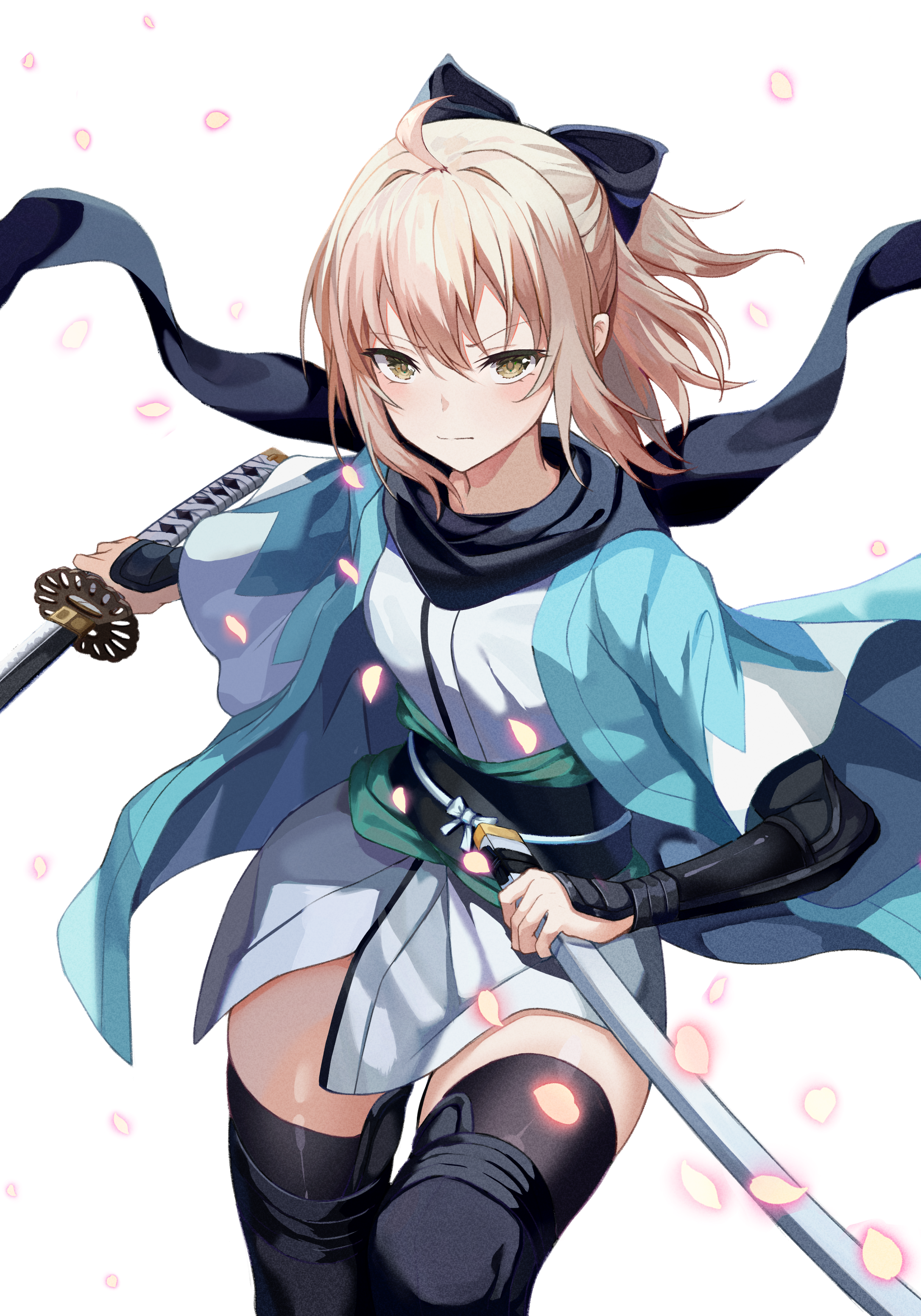 Okita Souji with Katana in Japanese Clothes HD Phone Wallpaper
